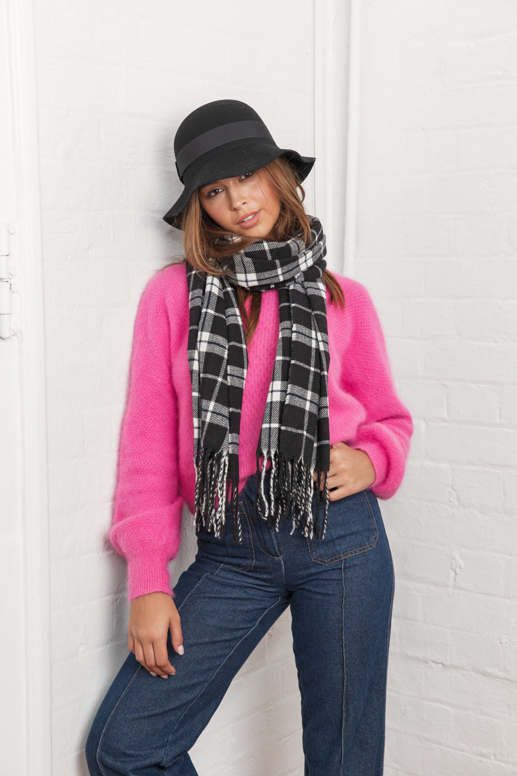 MORGAN & TAYLOR MIAH SMALL WOOL FLOPPY - BLACK