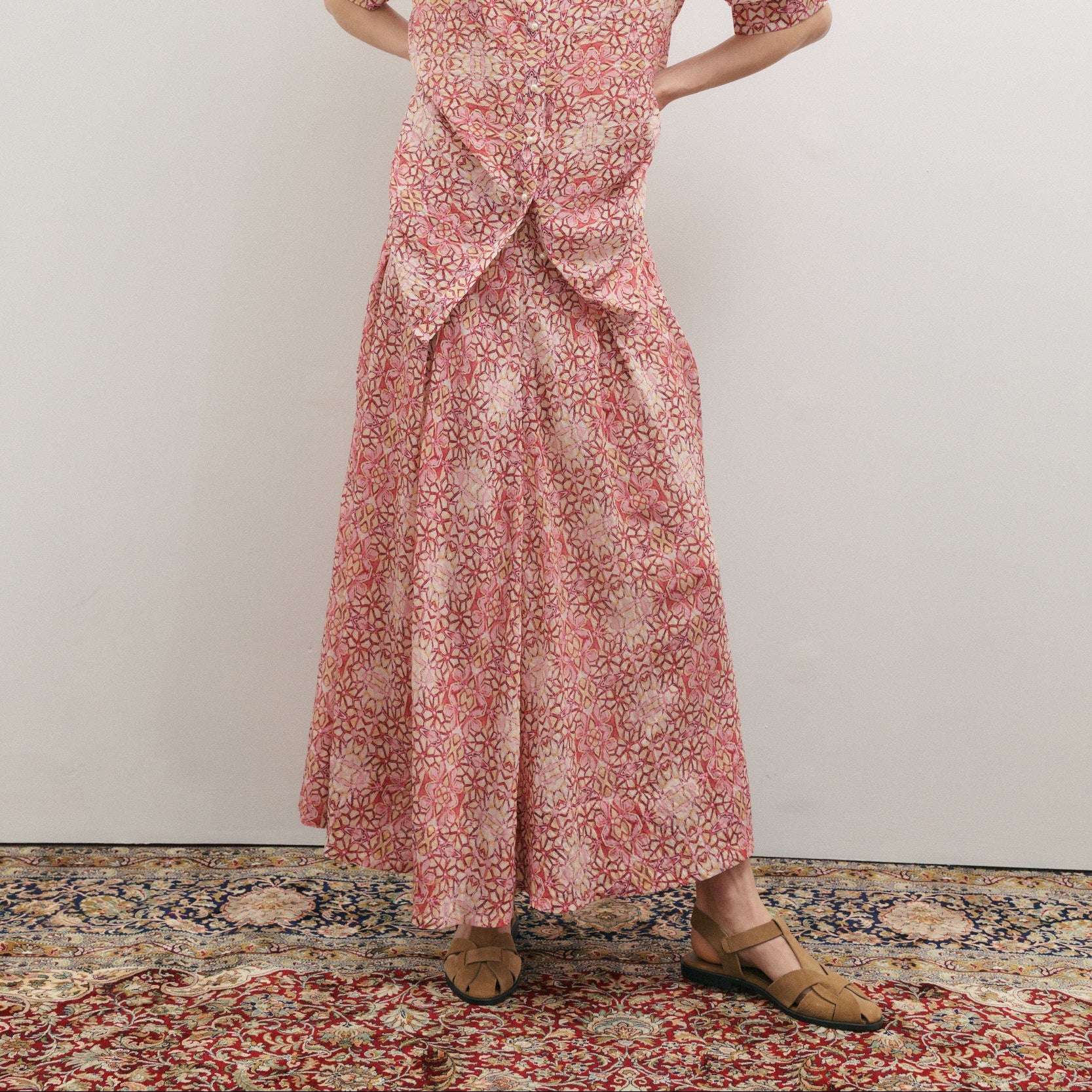 Maevarii Charlotte Midi Skirt - Persian Pink