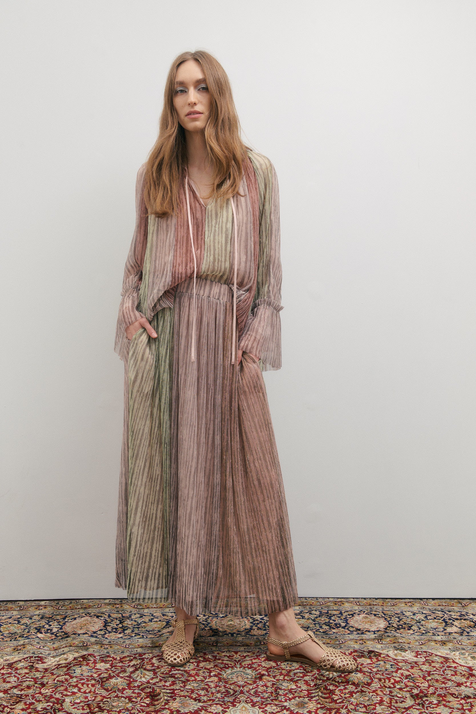 Maevarii Crystalline Blouse - Shimmering Dawn Light