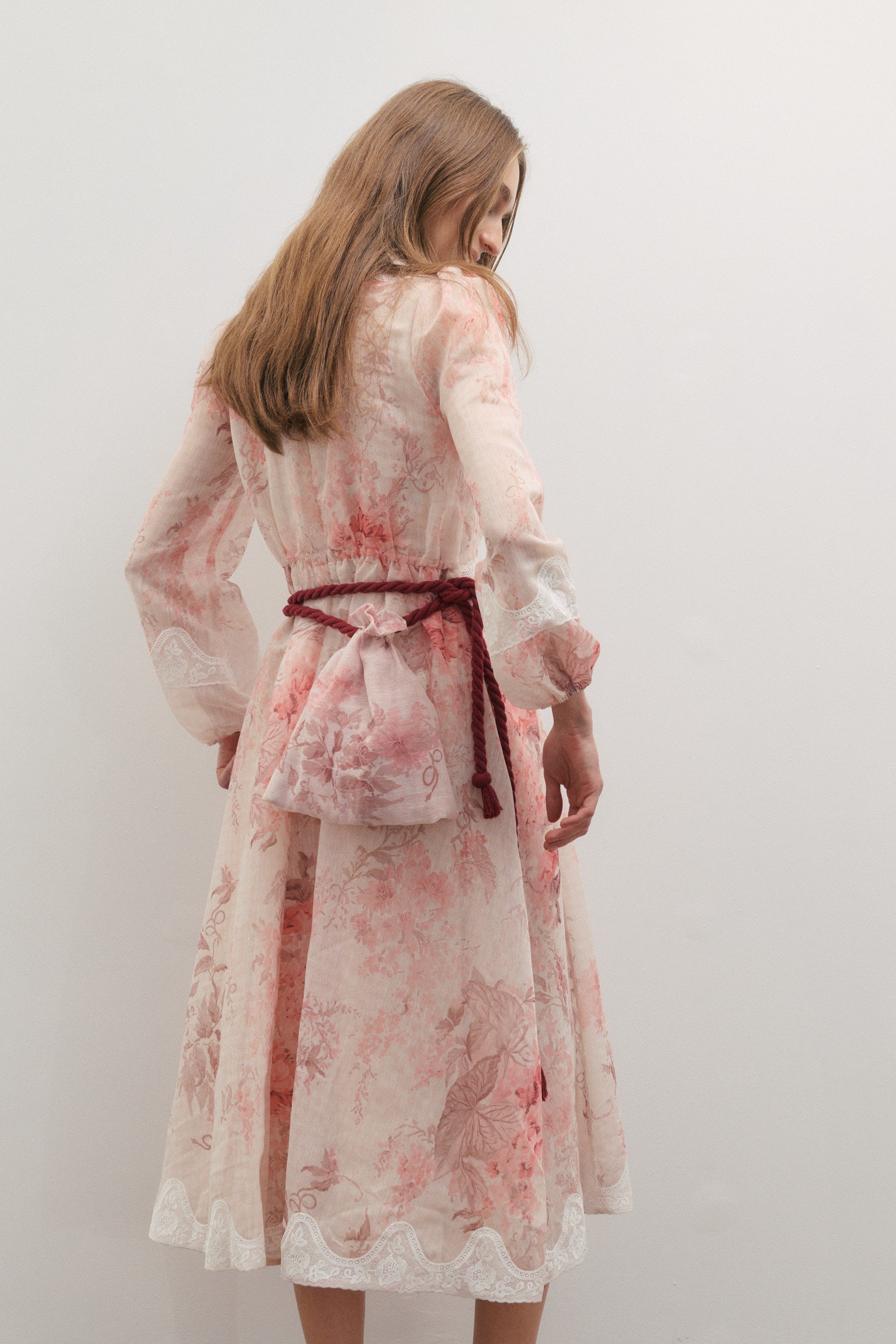 Maevarii Chloe Lace Maxi Dress - Floating Frost Flowers