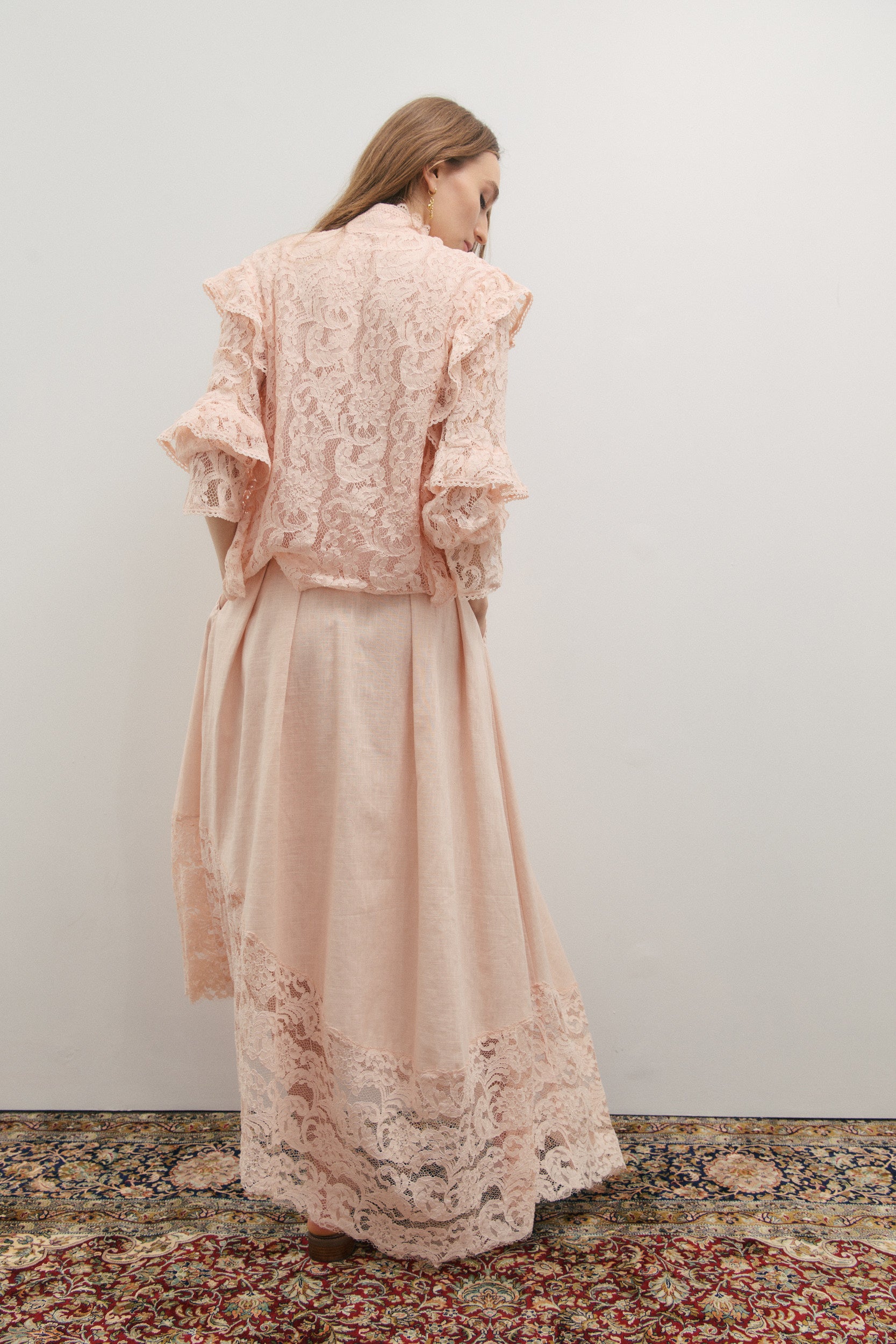 Maevarii Valentine Lace Blouse - Tea Rose Lace