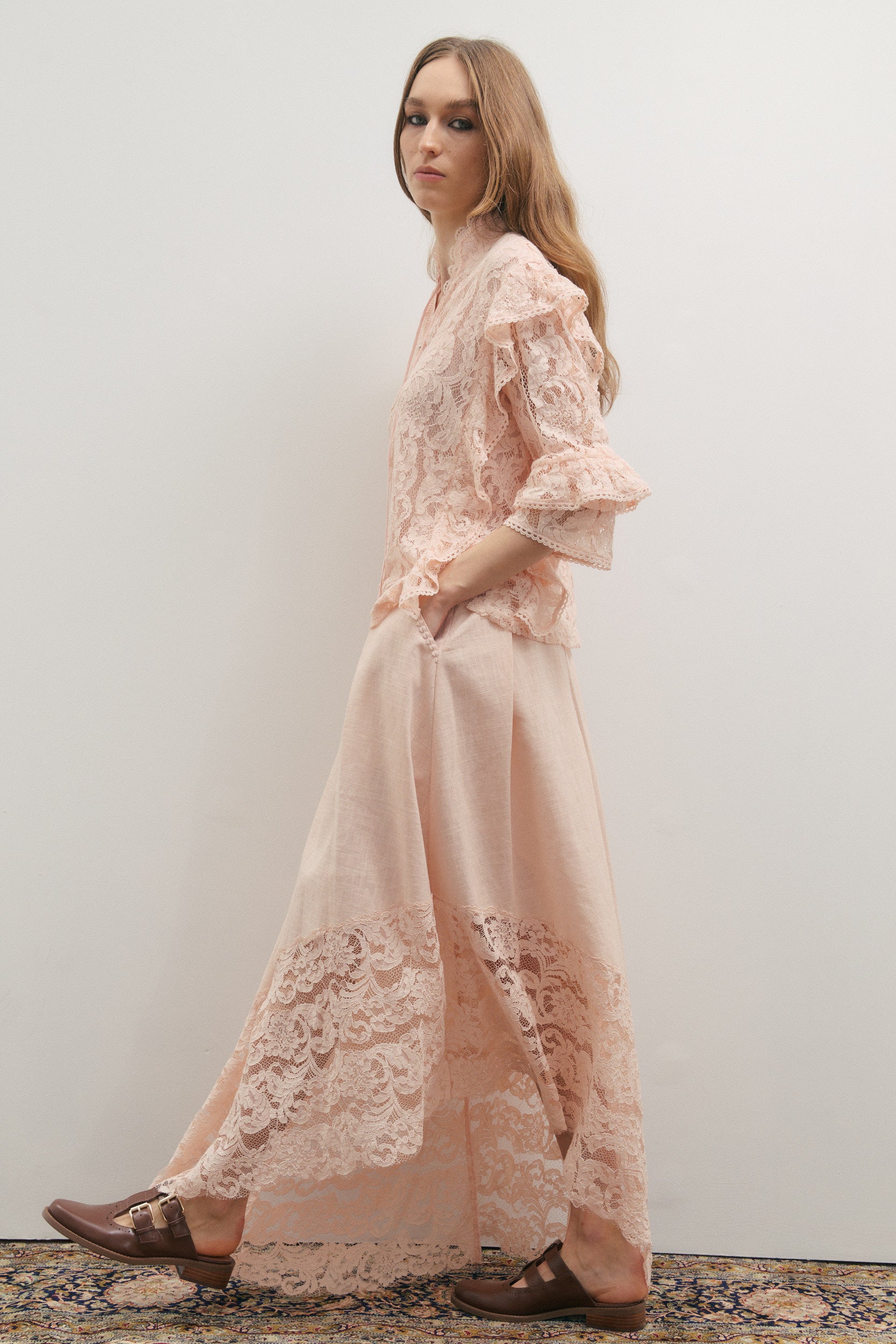 Maevarii Valentine Lace Blouse - Tea Rose Lace