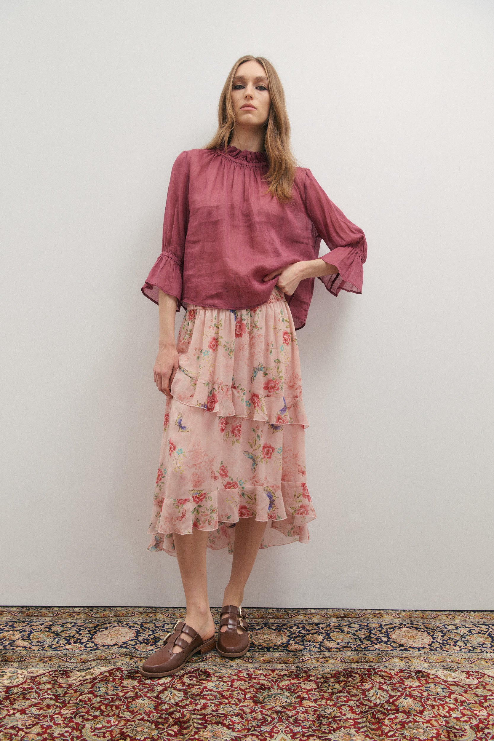 Maevarii Faithfull Blouse - Dark Scarlet