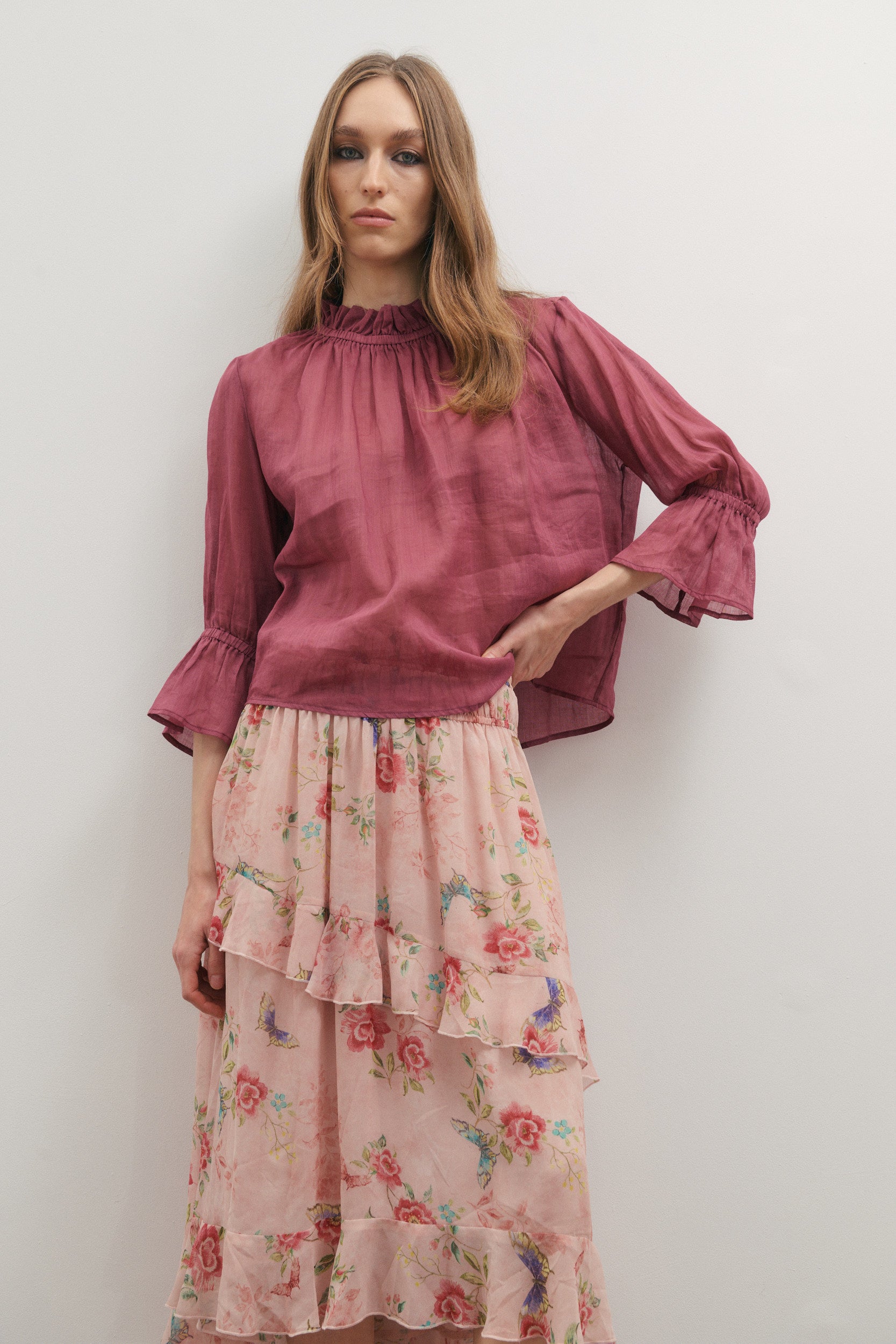 Maevarii Faithfull Blouse - Dark Scarlet