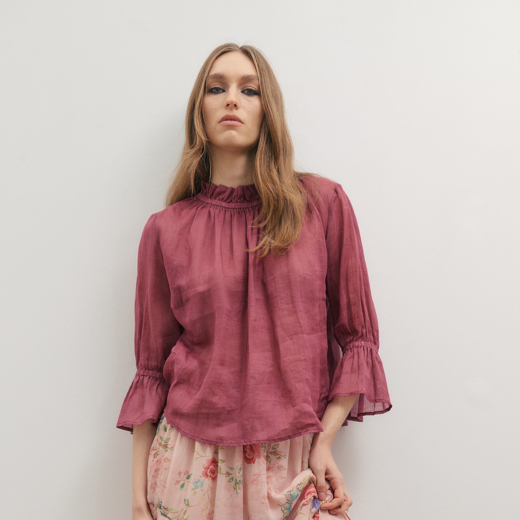 Maevarii Faithfull Blouse - Dark Scarlet