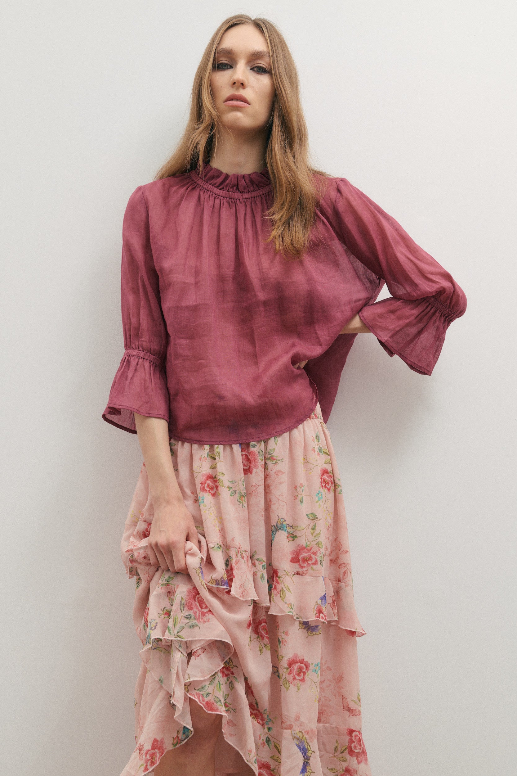 Maevarii Faithfull Blouse - Dark Scarlet