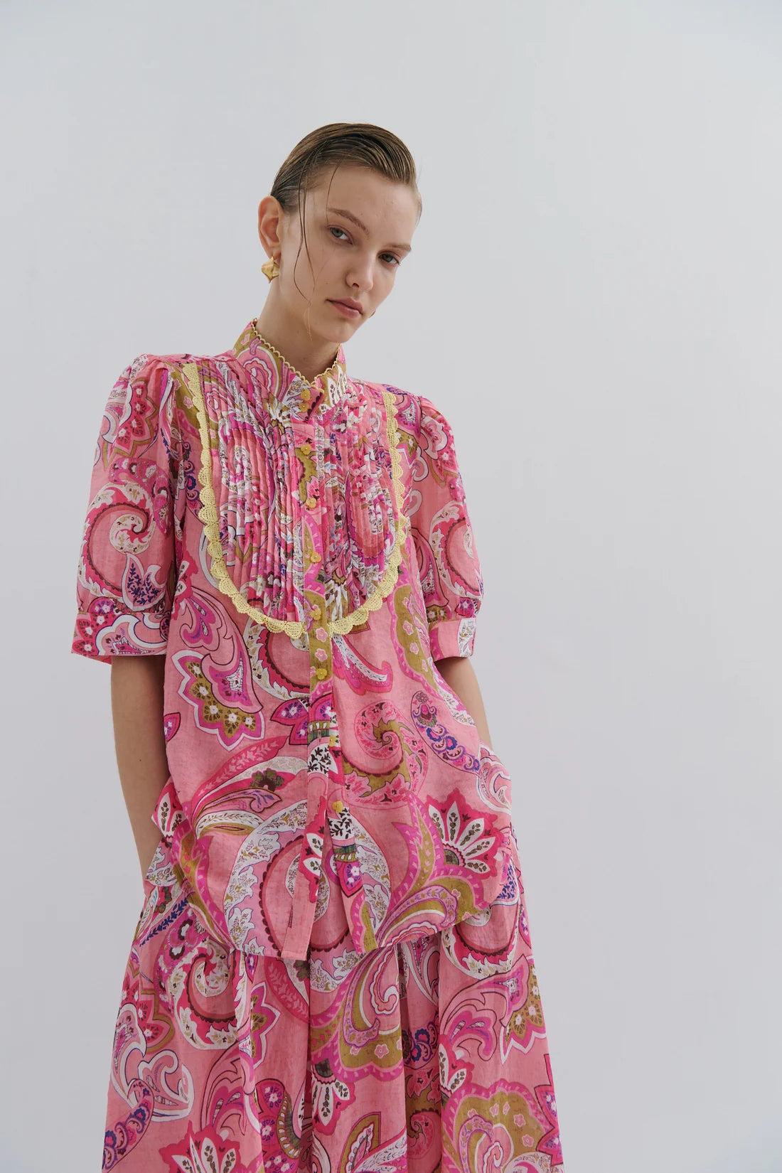 Maevarii Charlotte Midi Skirt - Magical Pink Fairytale