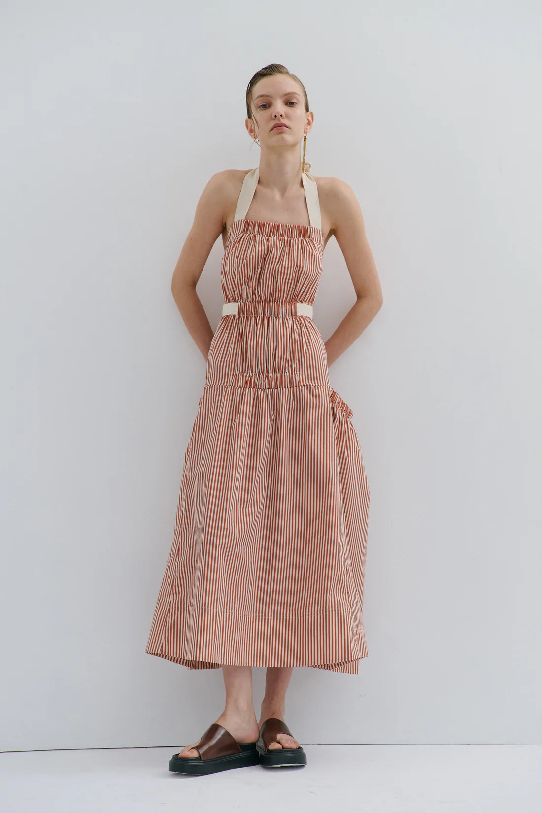Maevarii Tillie Maxi Dress - Picnic Pinstripe