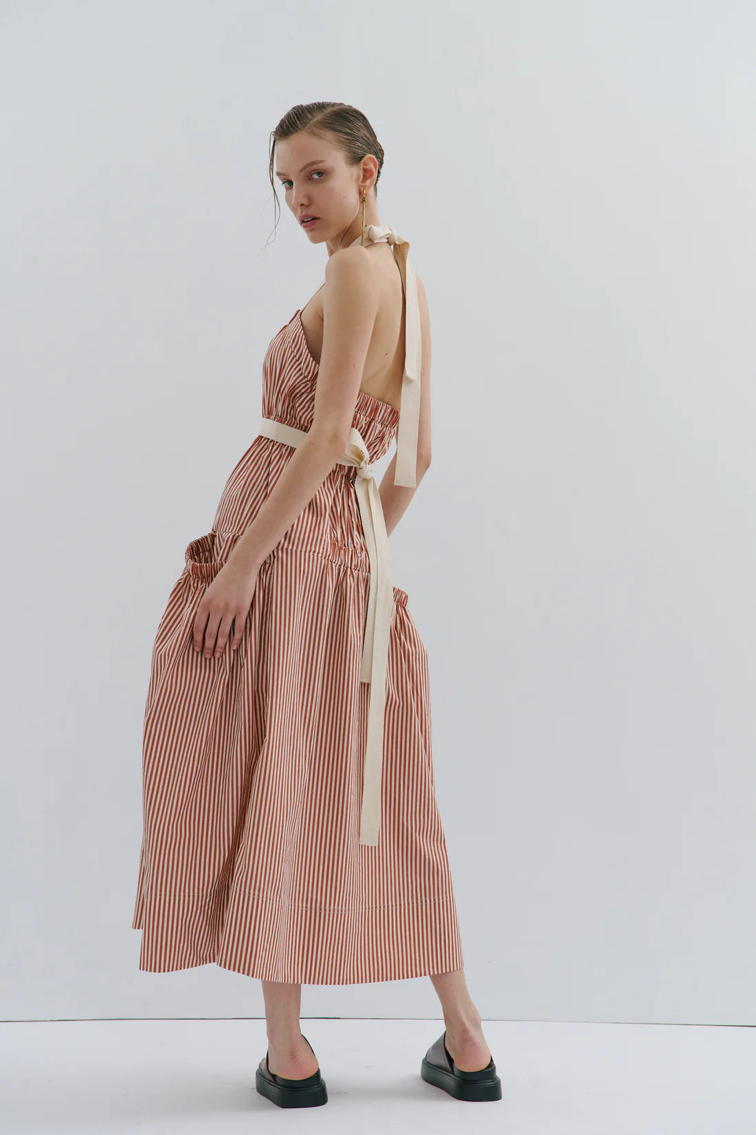 Maevarii Tillie Maxi Dress - Picnic Pinstripe