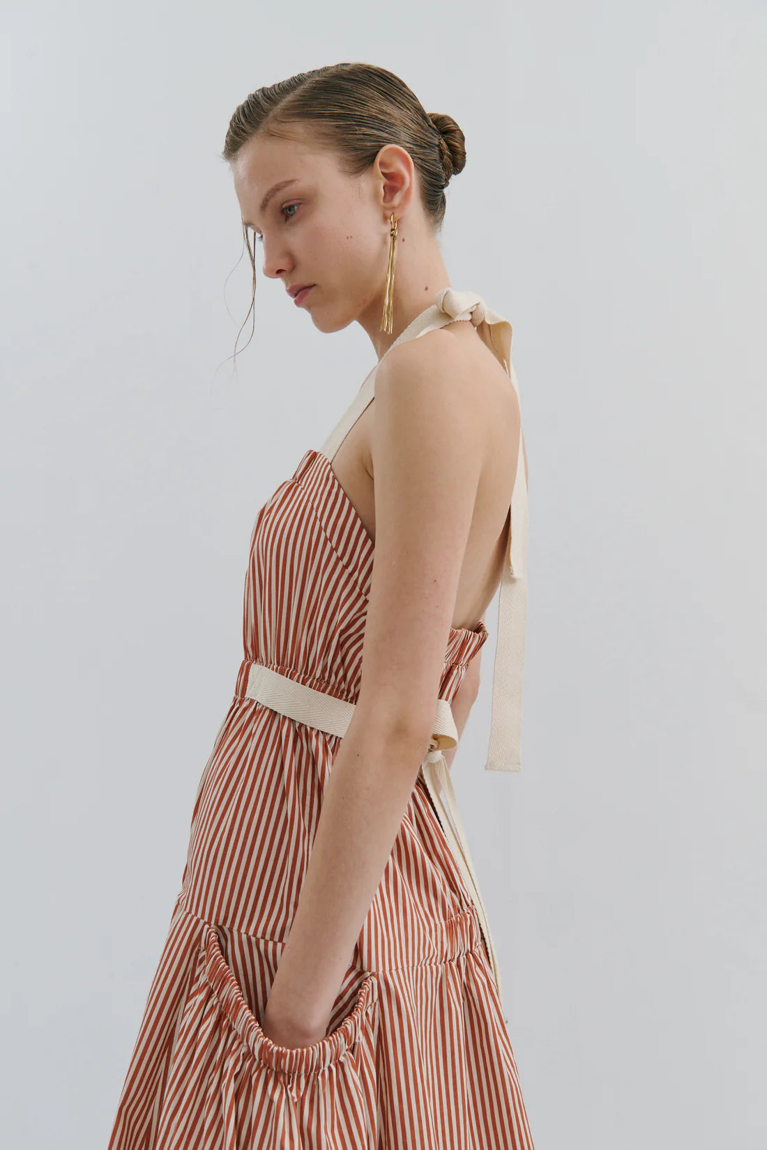 Maevarii Tillie Maxi Dress - Picnic Pinstripe