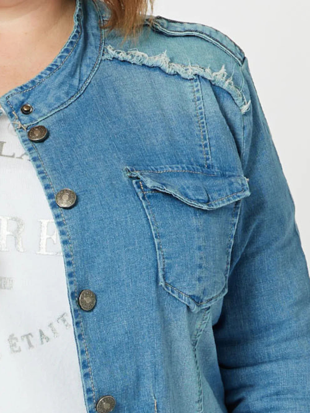 Threadz Military Denim Jacket - Denim