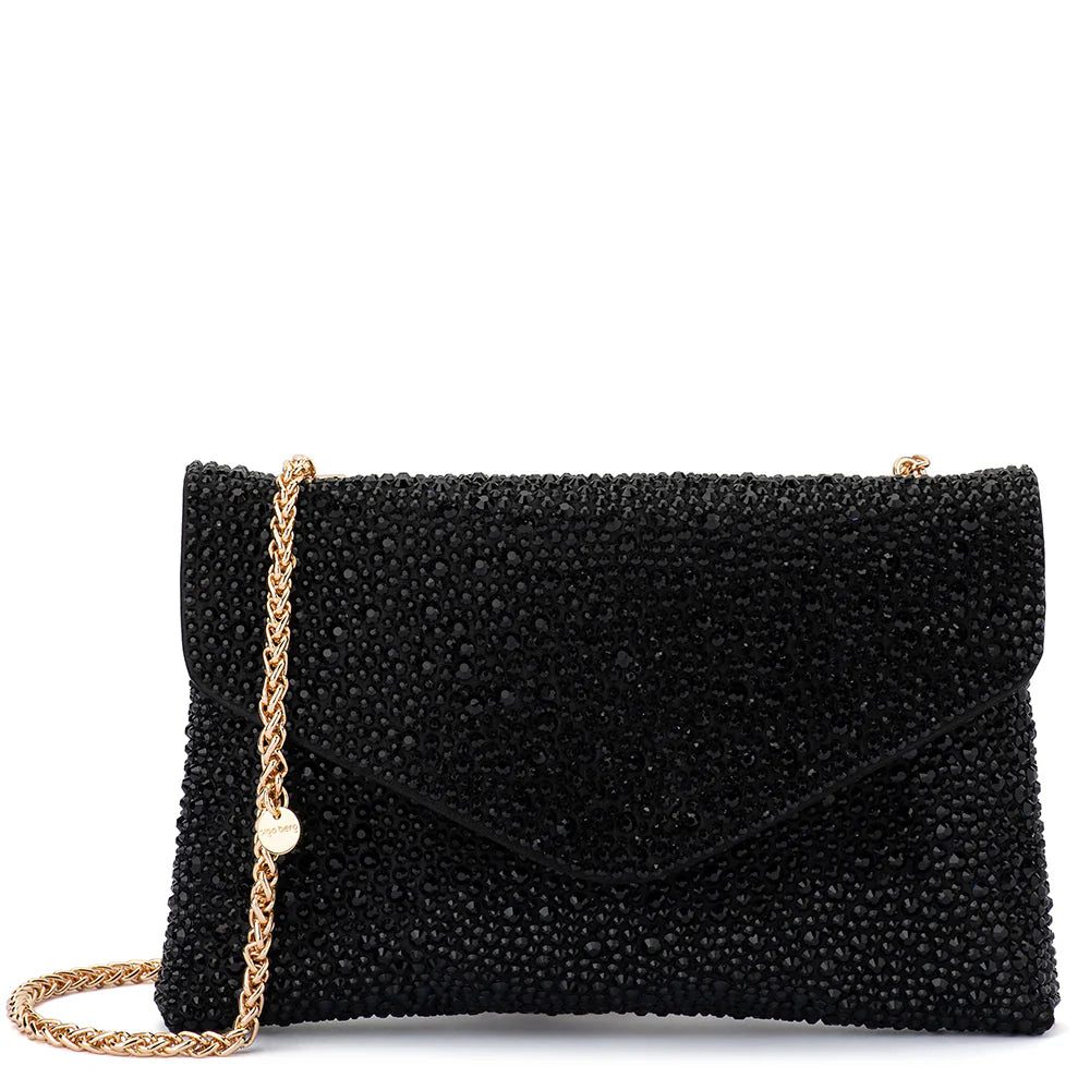 Olga Berg HATTIE Crystal Shoulder Bag - Black