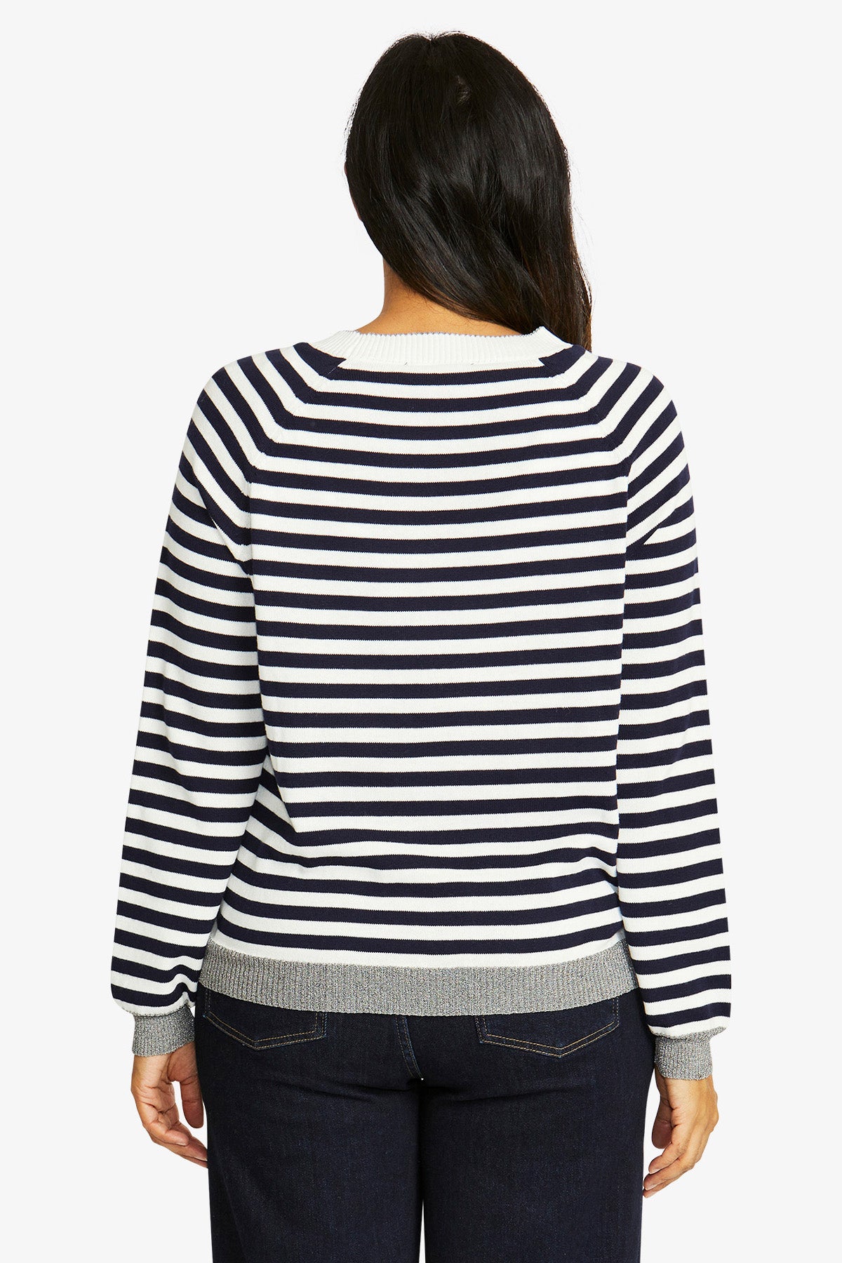 Ping Pong Kylie Stripe Pullover - Ivory/Navy
