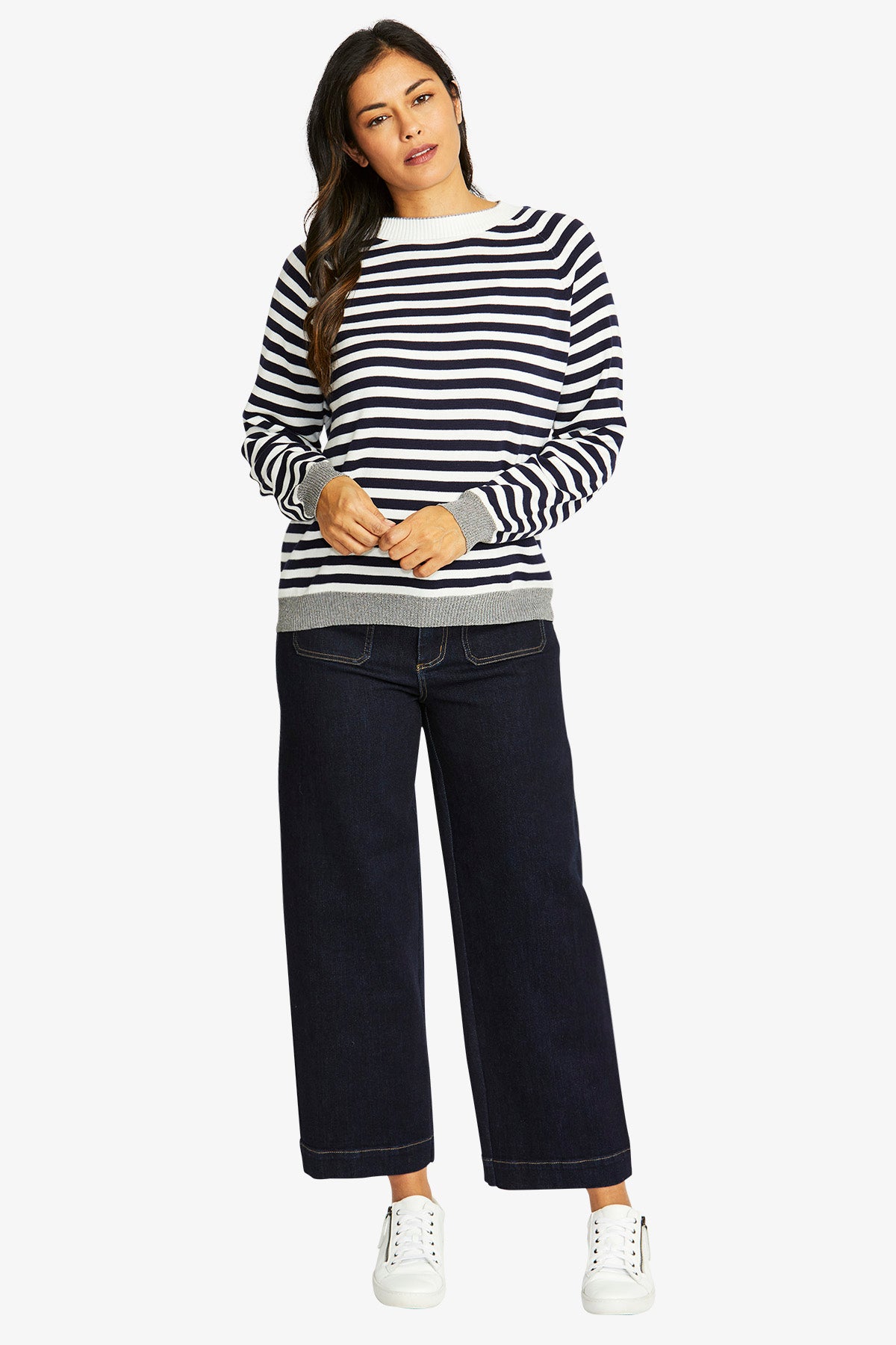 Ping Pong Kylie Stripe Pullover - Ivory/Navy