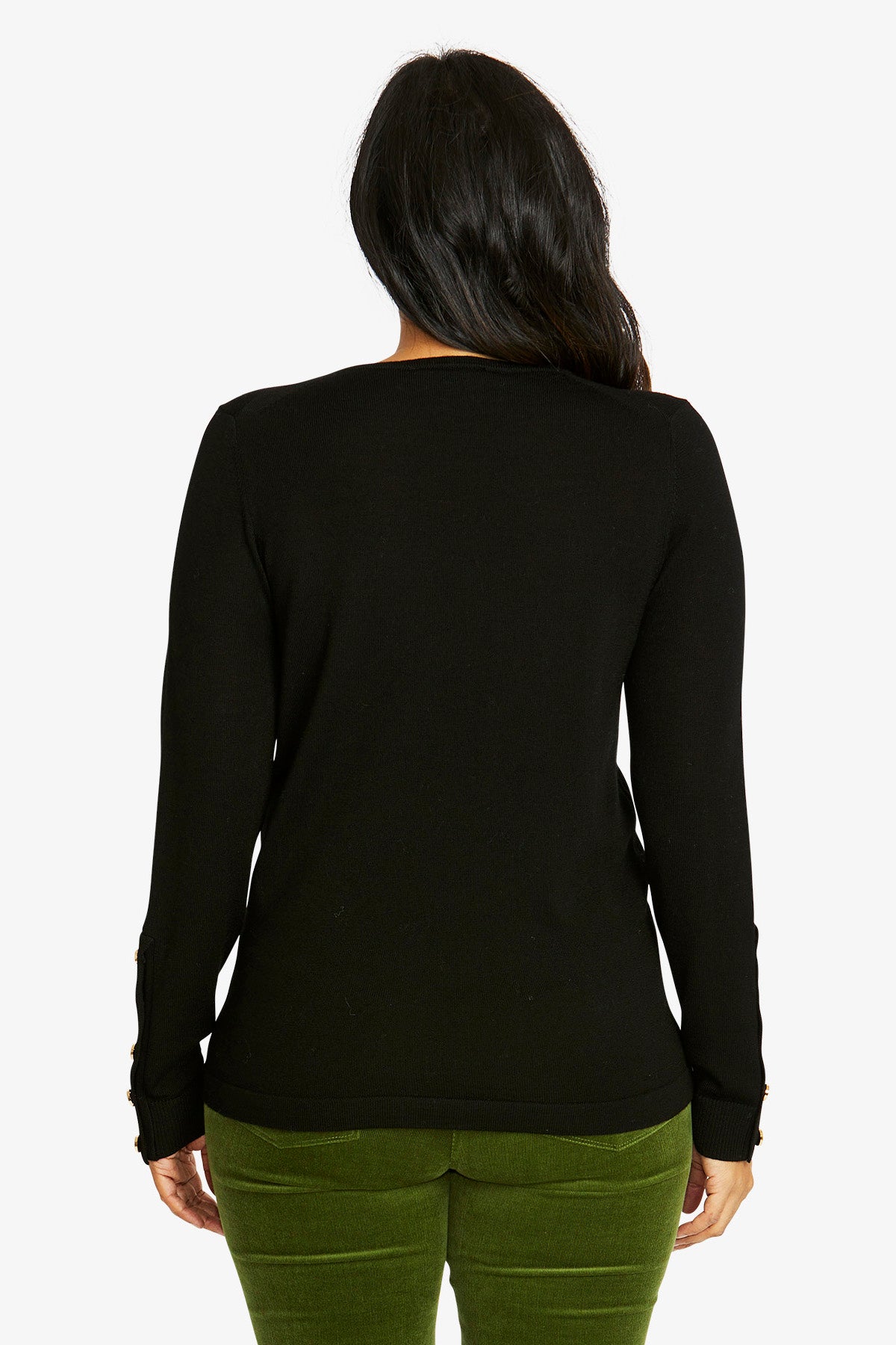 Ping Pong Merino Button Pullover - Black
