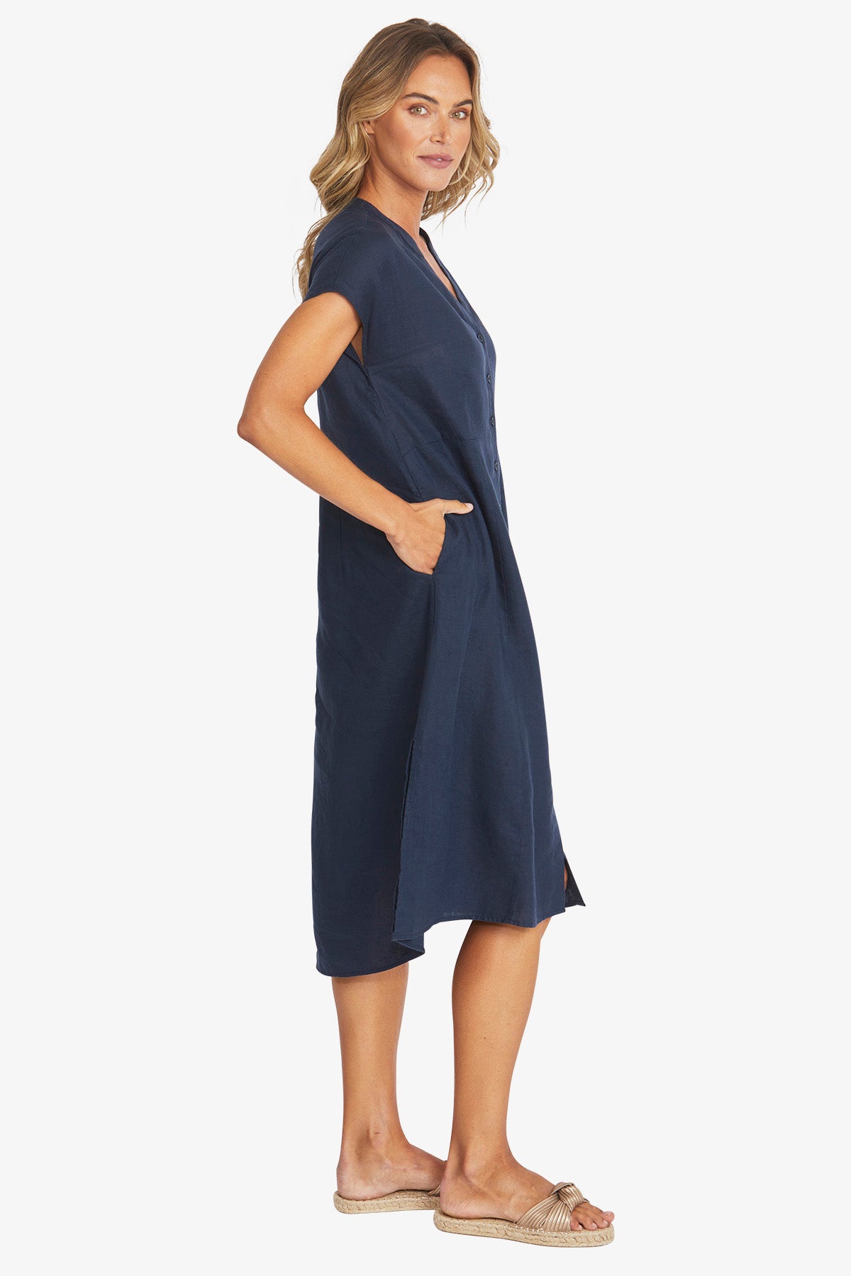 Ping Pong Sammy Linen Dress - French Navy