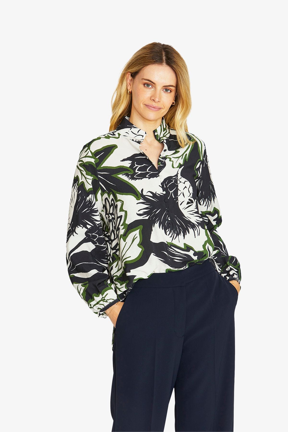 Ping Pong Camille Long Sleeve Blouse - Abstract Floral