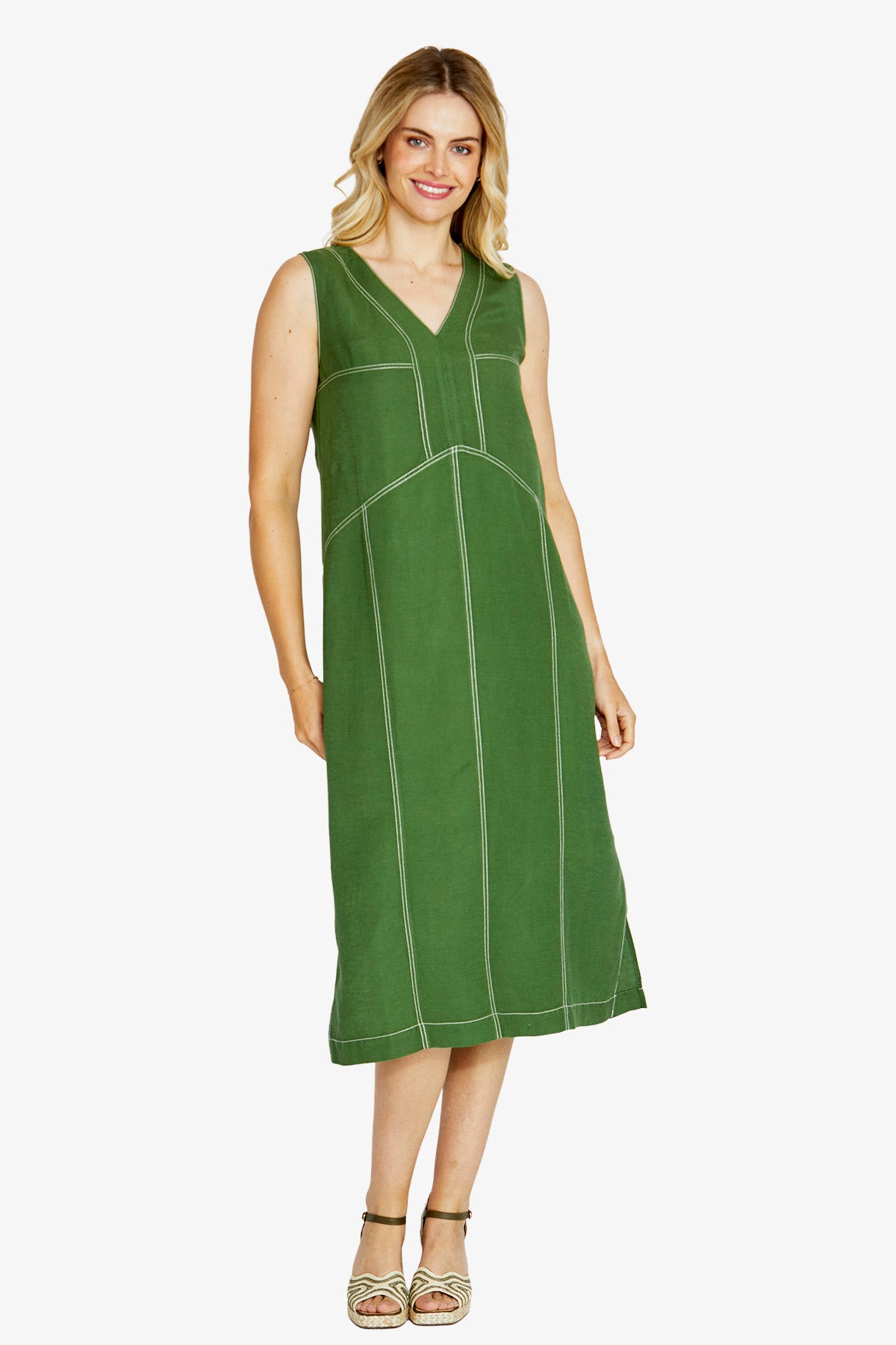 Ping Pong Luca V-Neck Sleeveless Maxi Dress - Agave