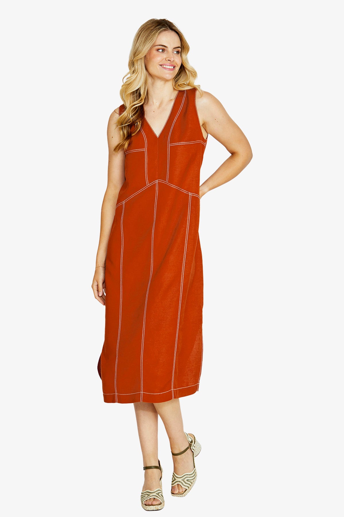 Ping Pong Luca V-Neck Sleeveless Maxi Dress - Frangelico