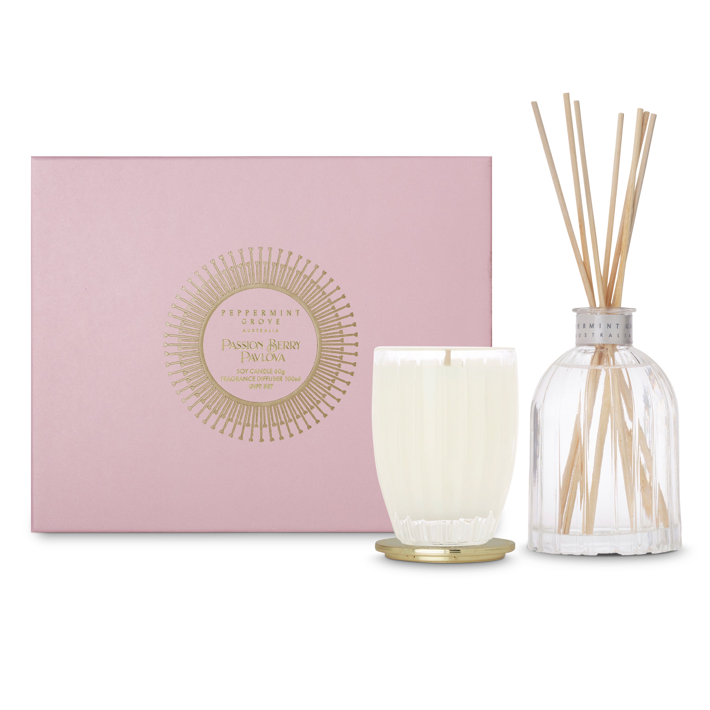 Peppermint Grove Passion Berry Pavlova Candle & Diffuser Gift Set