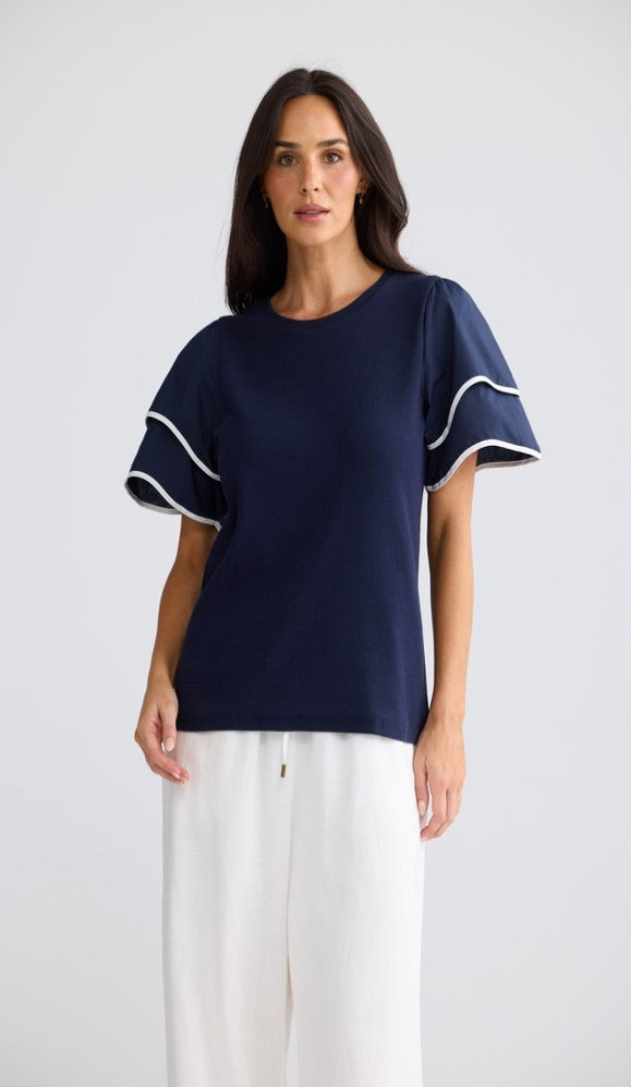 Brave+True Courtney Tee - Navy/White