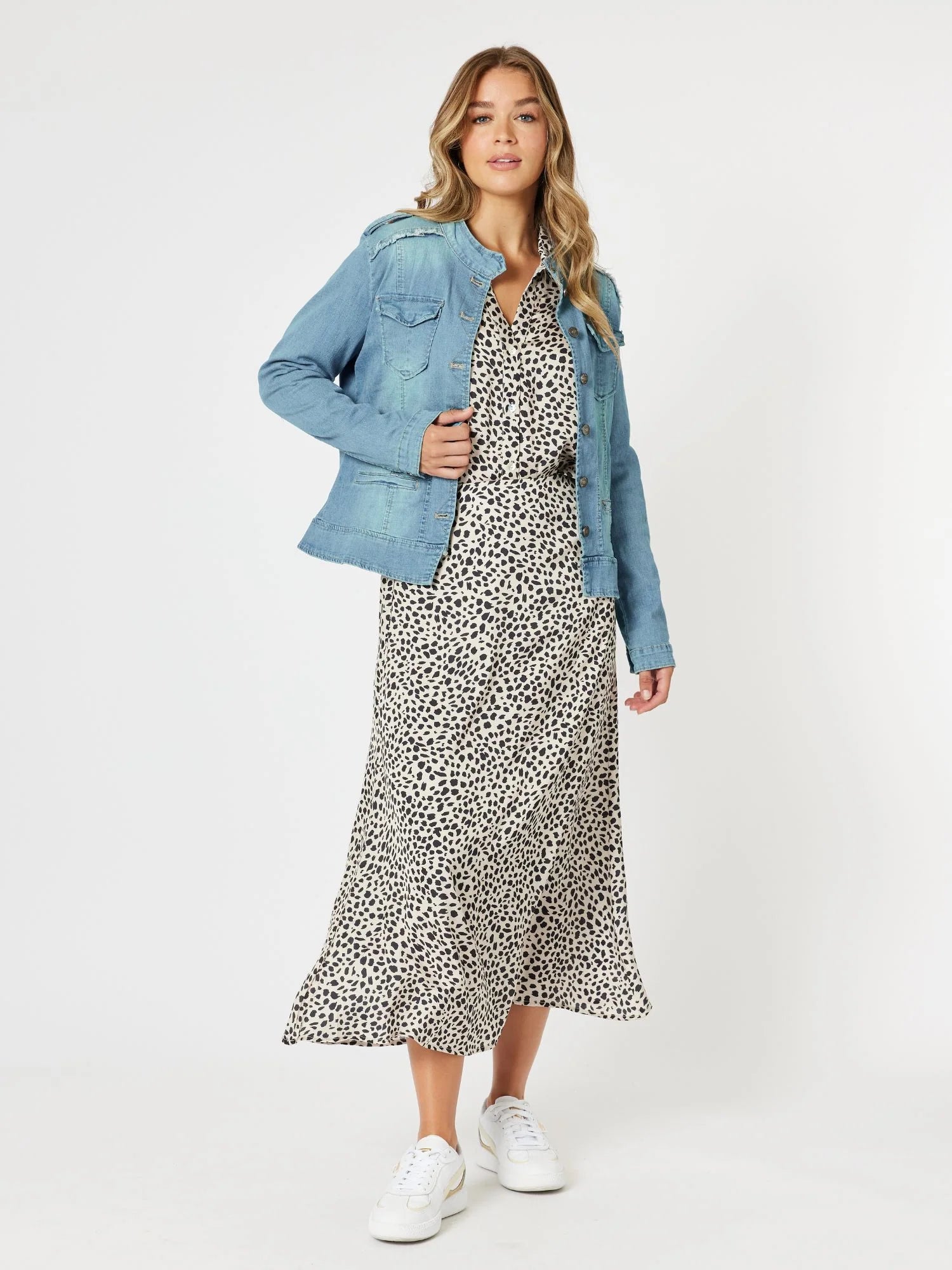 Threadz Military Denim Jacket - Denim