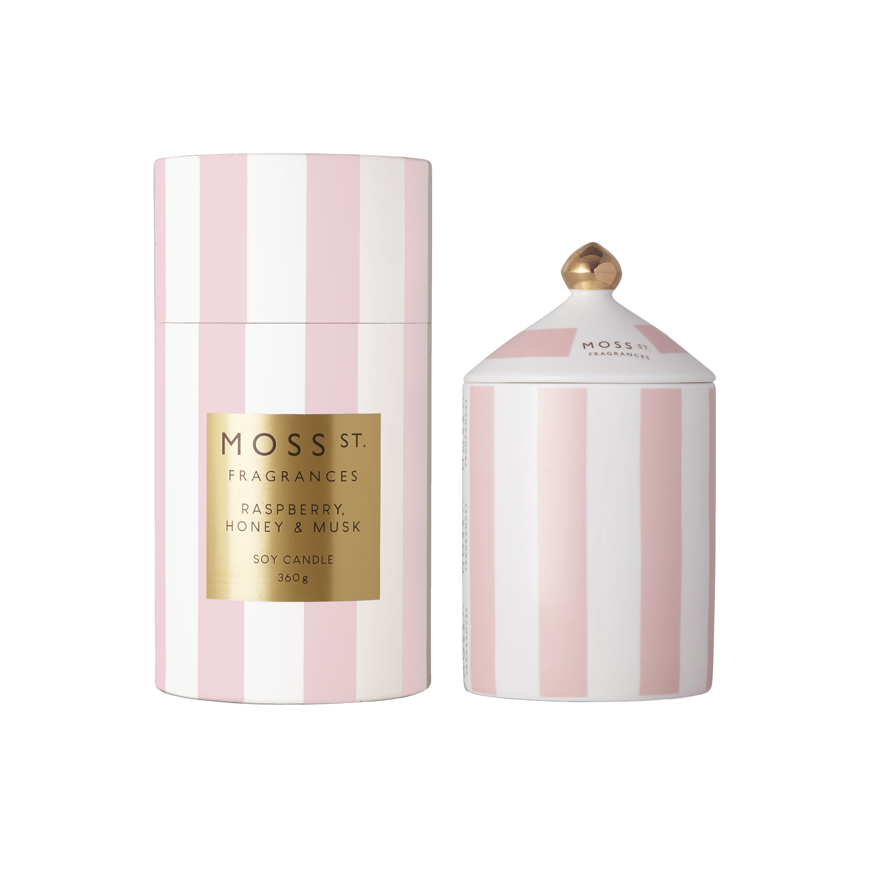 Moss St Raspberry, Honey & Musk Ceramic Large Candle 360g