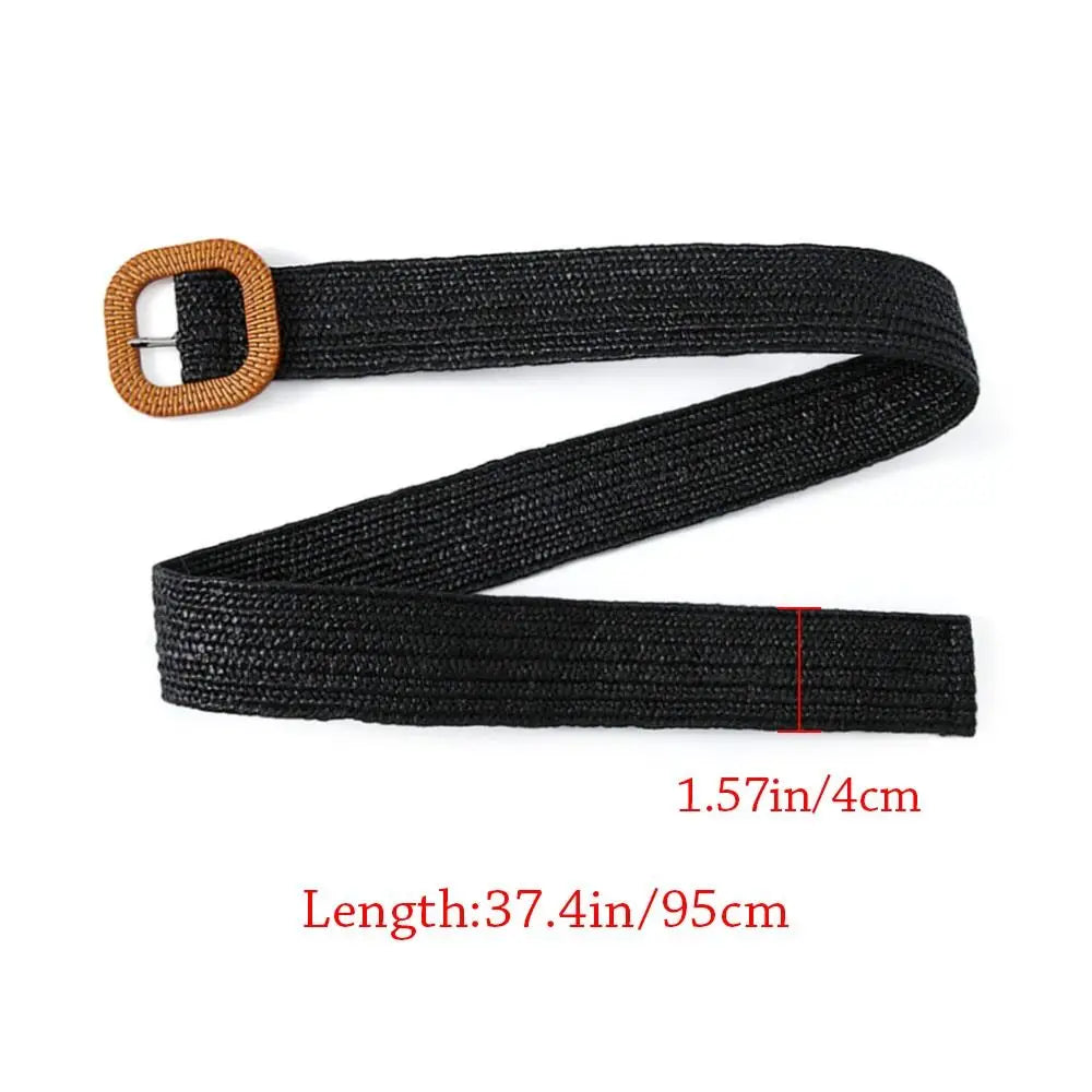 Solana Square Buckle Woven Belt