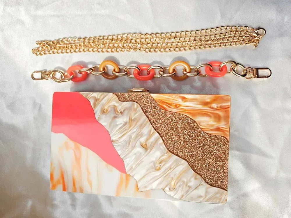 Coral Mirage Wave Clutch
