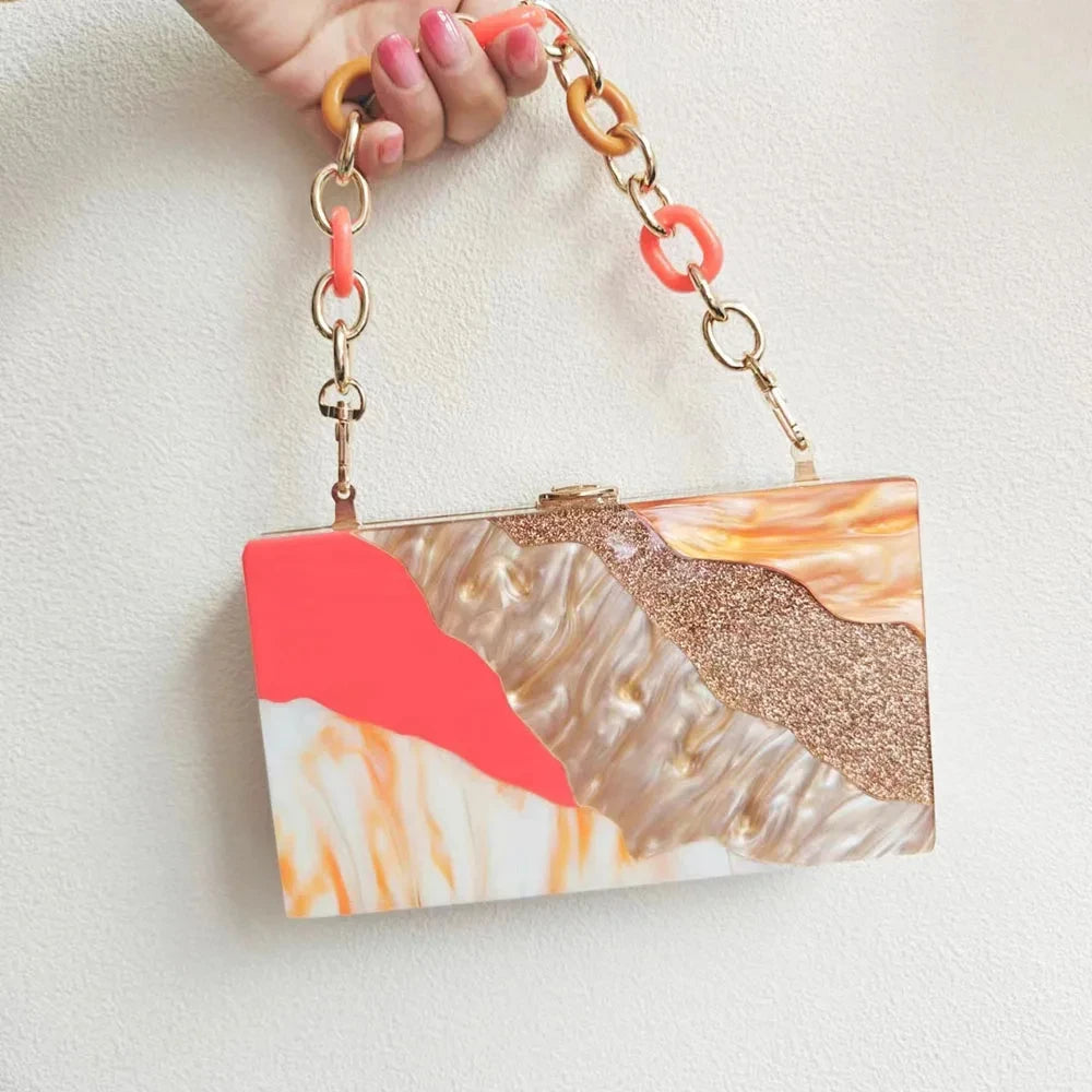Coral Mirage Wave Clutch