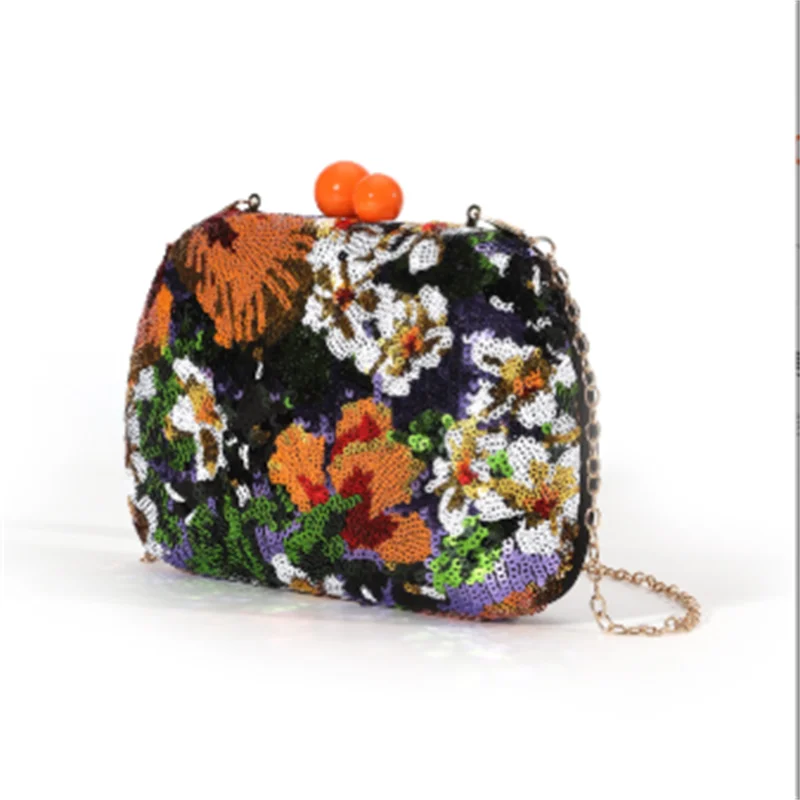 Midnight Garden Sequin Clutch