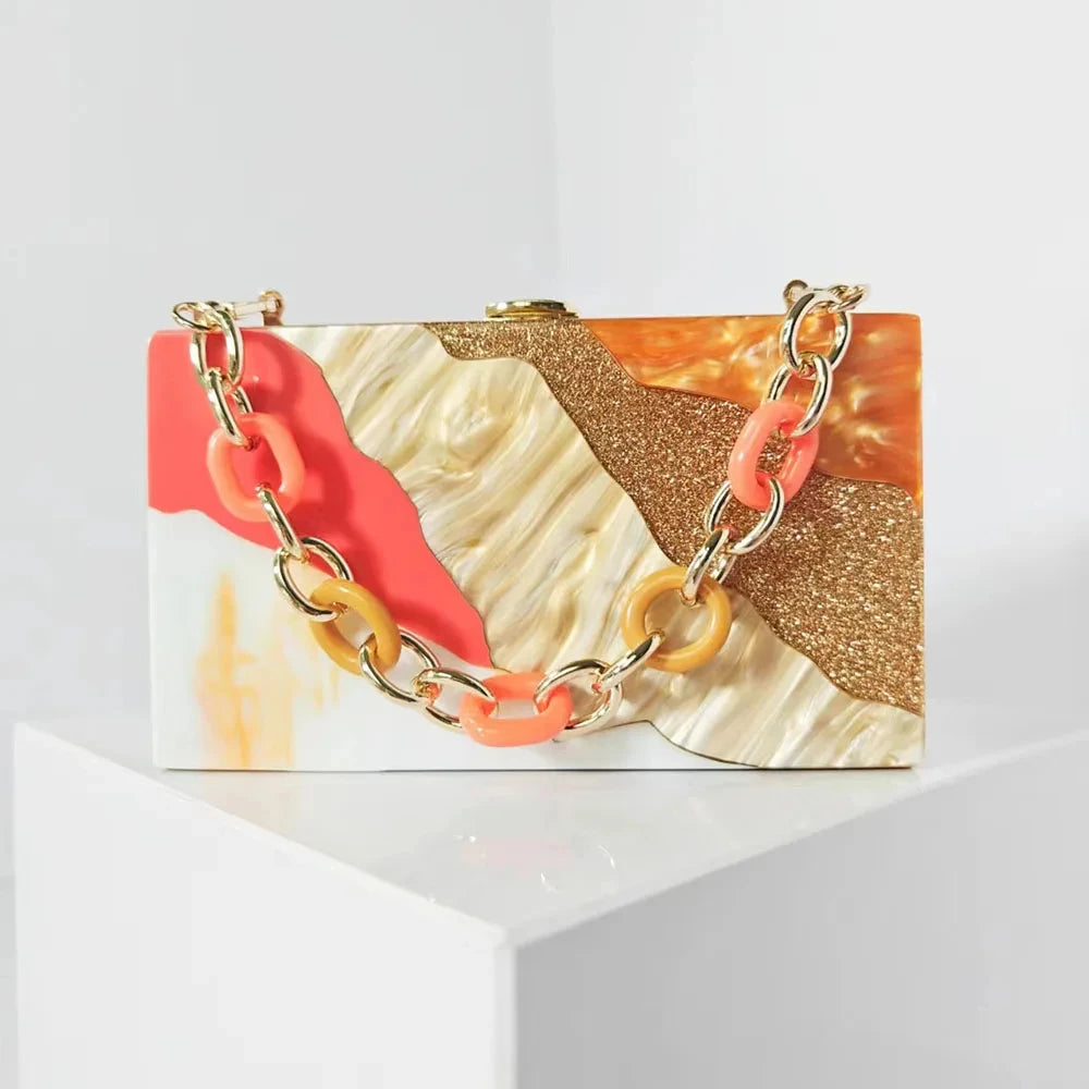 Coral Mirage Wave Clutch
