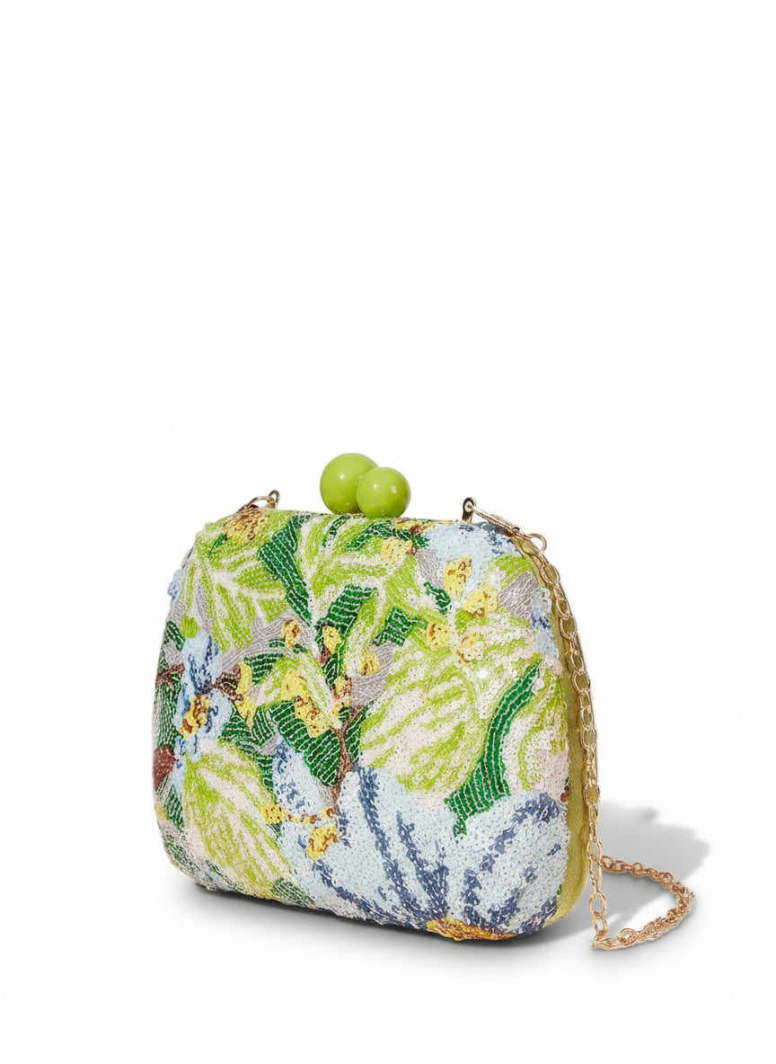Citrus Garden Beaded Clutch