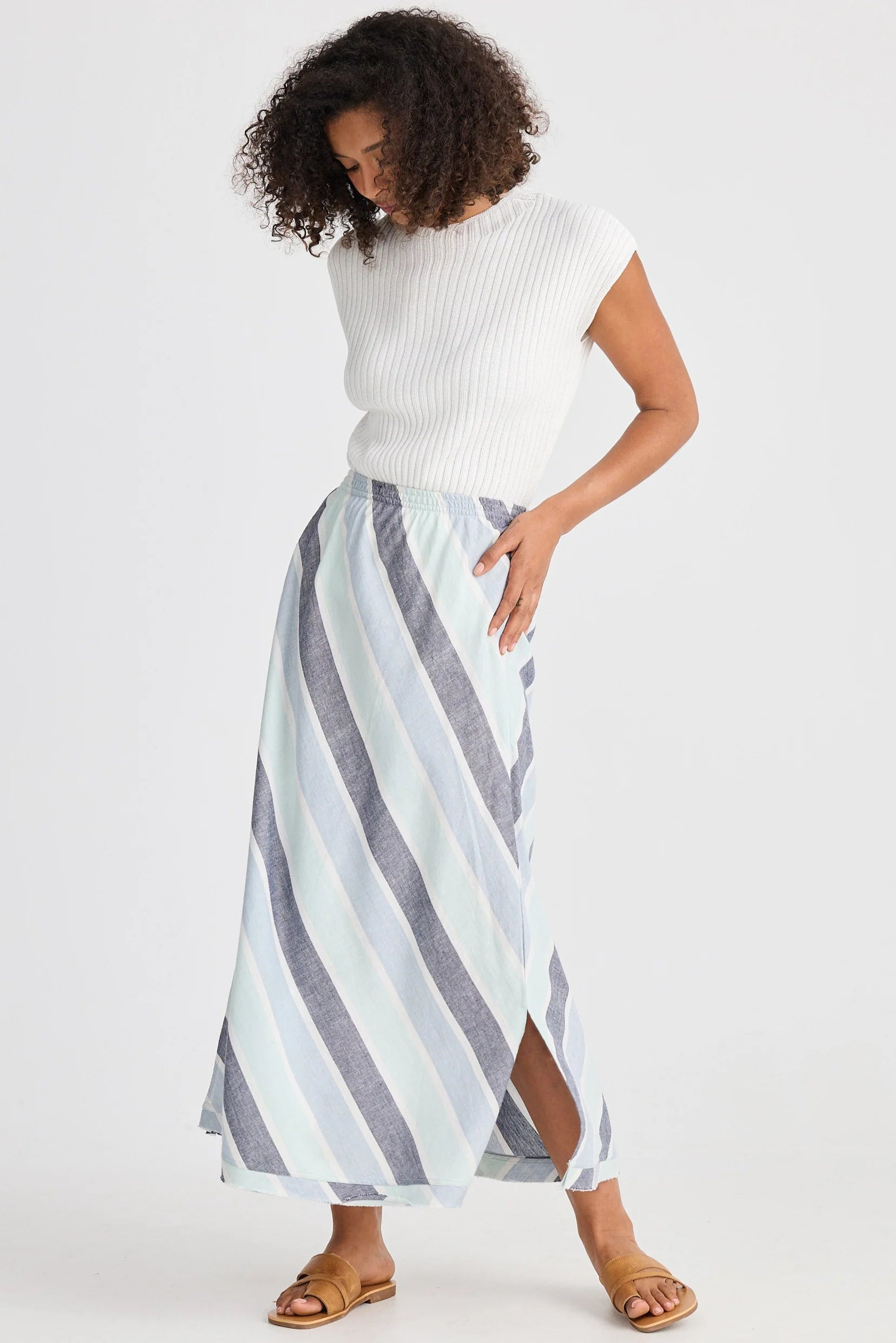 The Shanty Corp Sicily Skirt - Tulip Stripe
