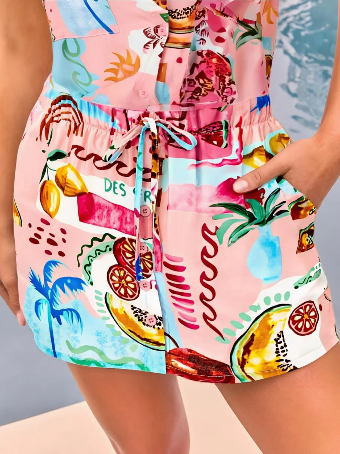 Smaibulun Holiday Tropical Fruits Top & Skirt Set
