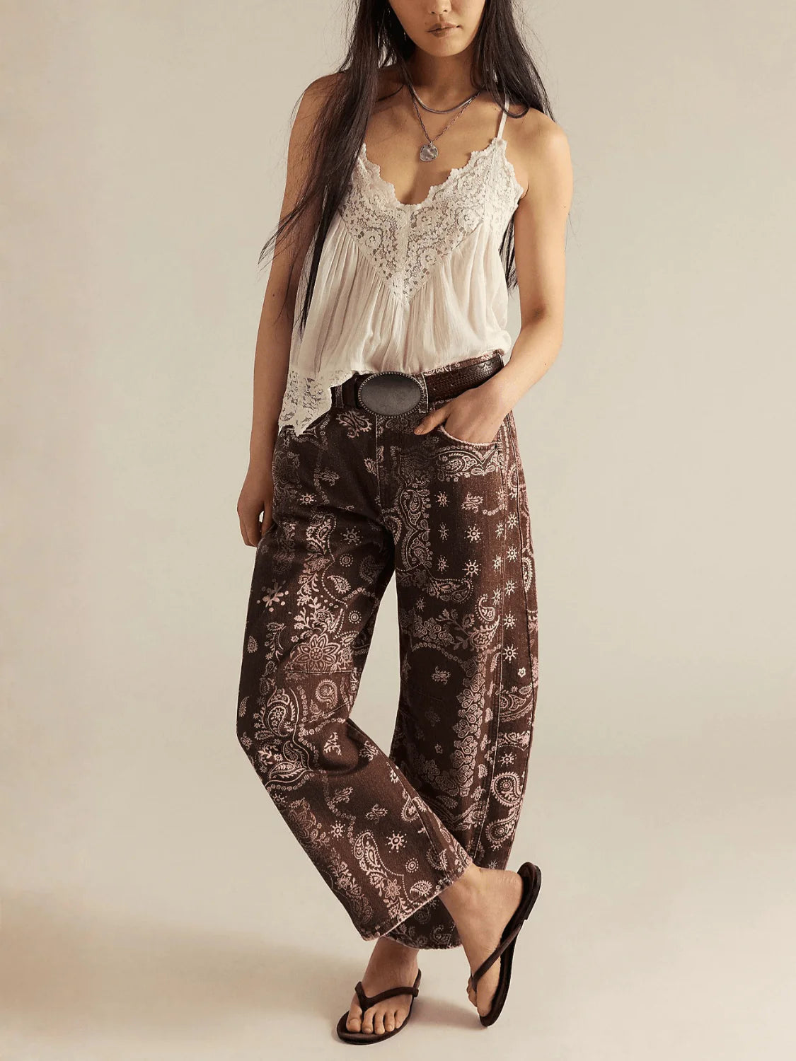 Smaibulun Bandana Barrel Jeans - Chocolate