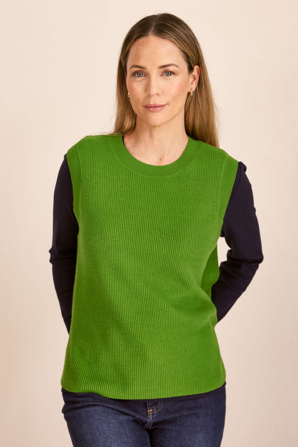See Saw Rib Vest - Pear