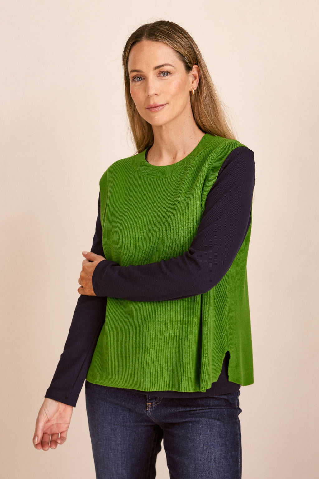 See Saw Rib Vest - Pear