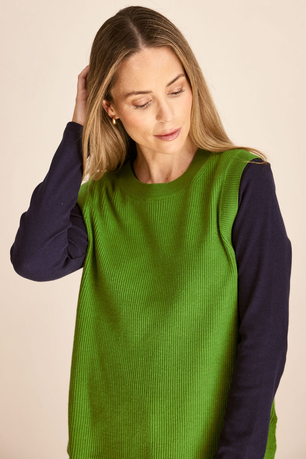 See Saw Rib Vest - Pear