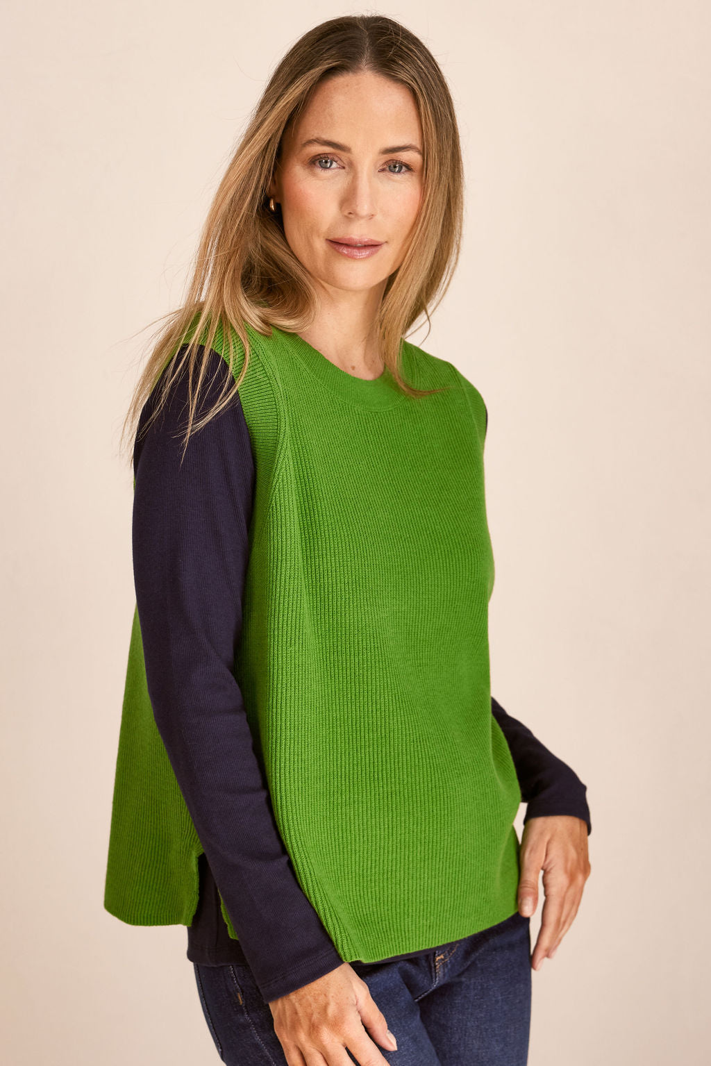 See Saw Rib Vest - Pear