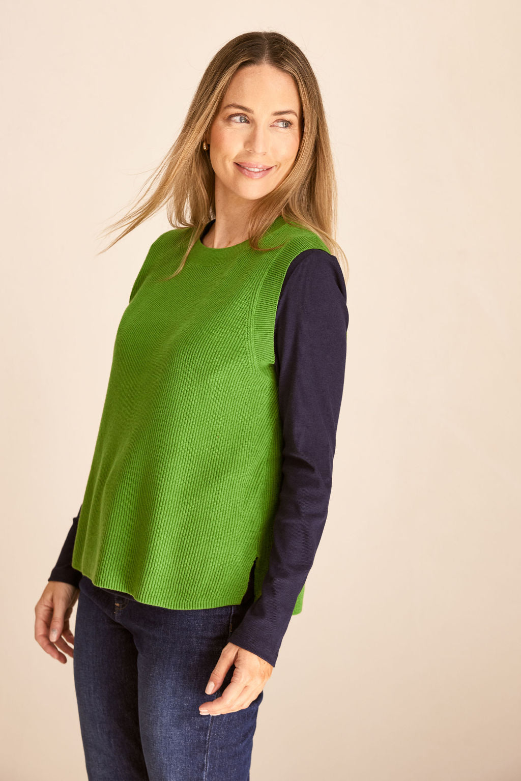 See Saw Rib Vest - Pear