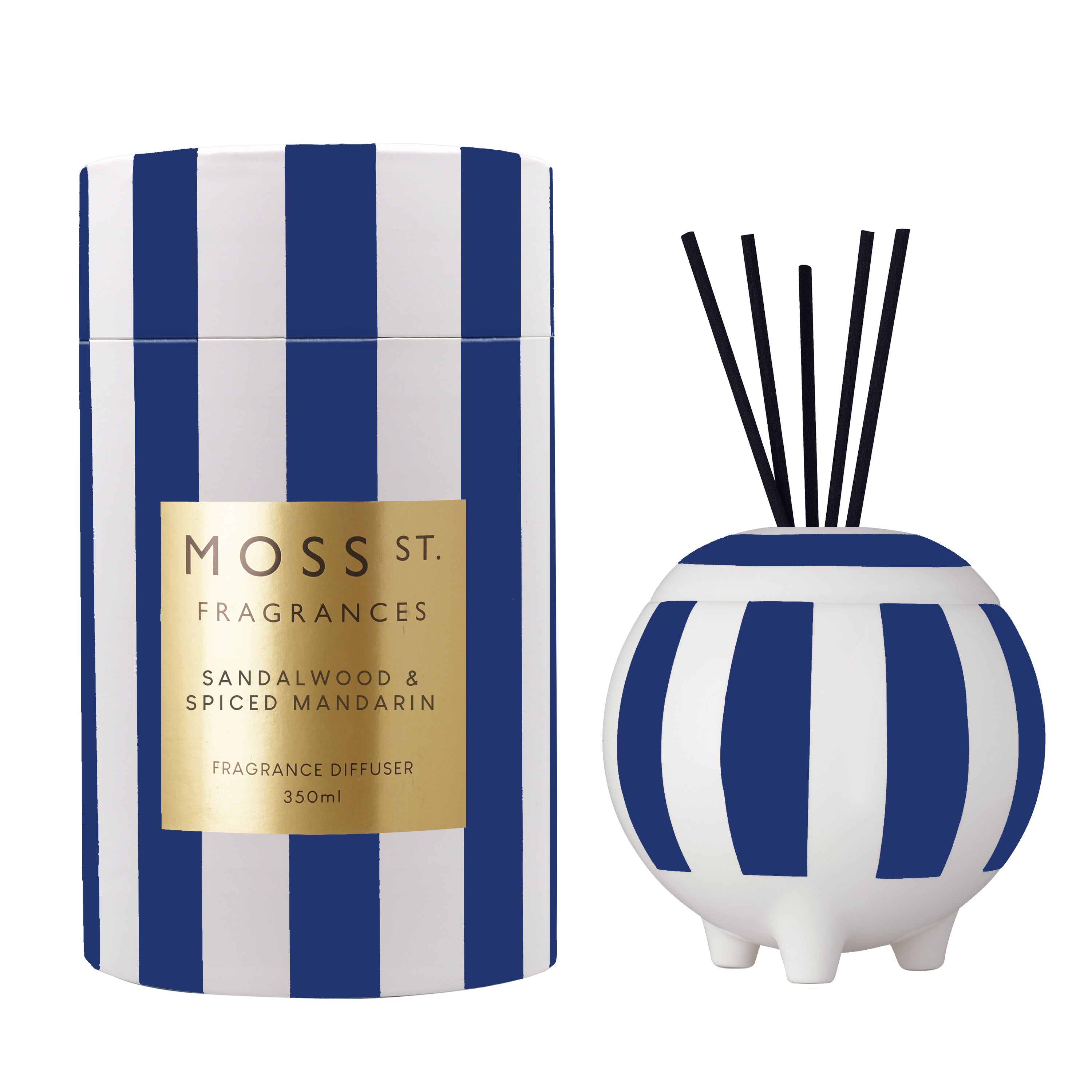 Moss St Sandalwood & Spiced Mandarin Ceramic Large Diffuser 350ml