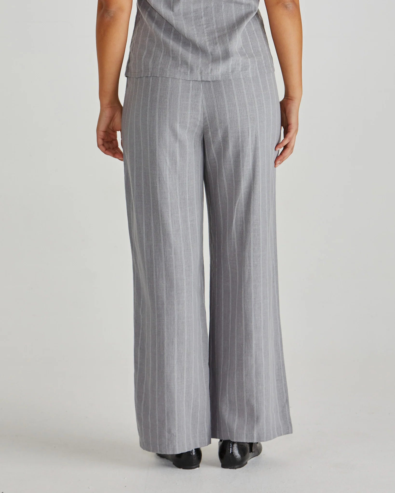 Sass Petra Pant - Grey Pinstripe