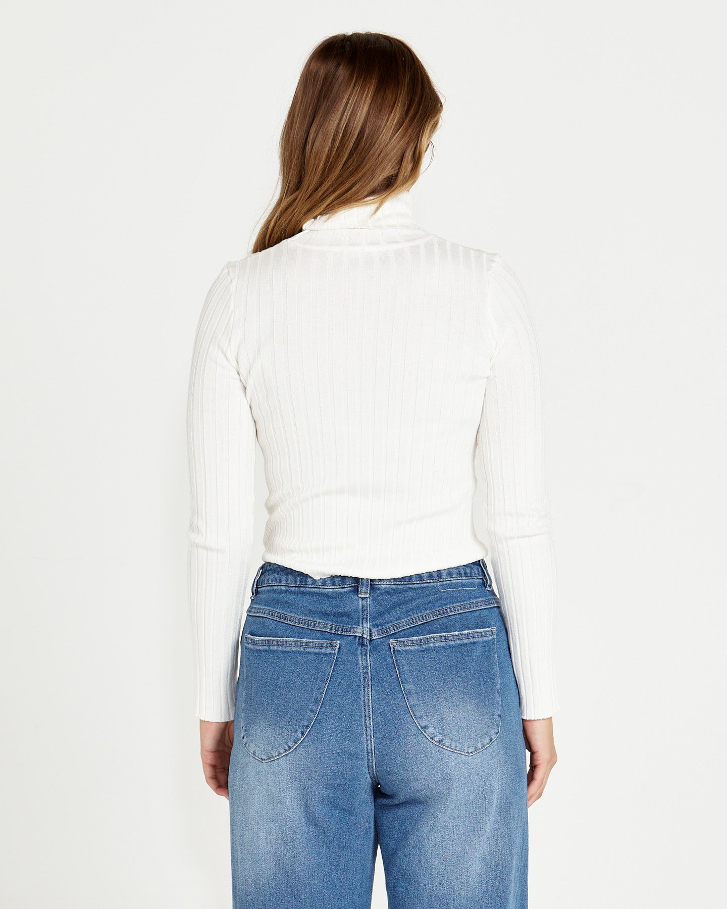 Sass Nisha Mock Neck Top - White