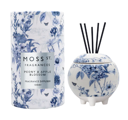 Moss St Peony & Apple Blossom Ceramic Mini Diffuser 100ml