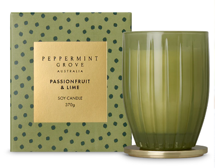 Peppermint Grove Passionfruit & Lime Soy Large Candle 370g (Limited Edition)