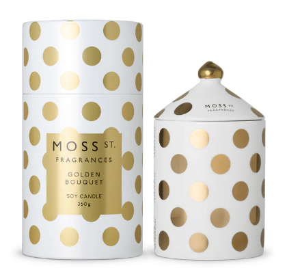 Moss St Golden Bouquet Ceramic Large Candle 360g