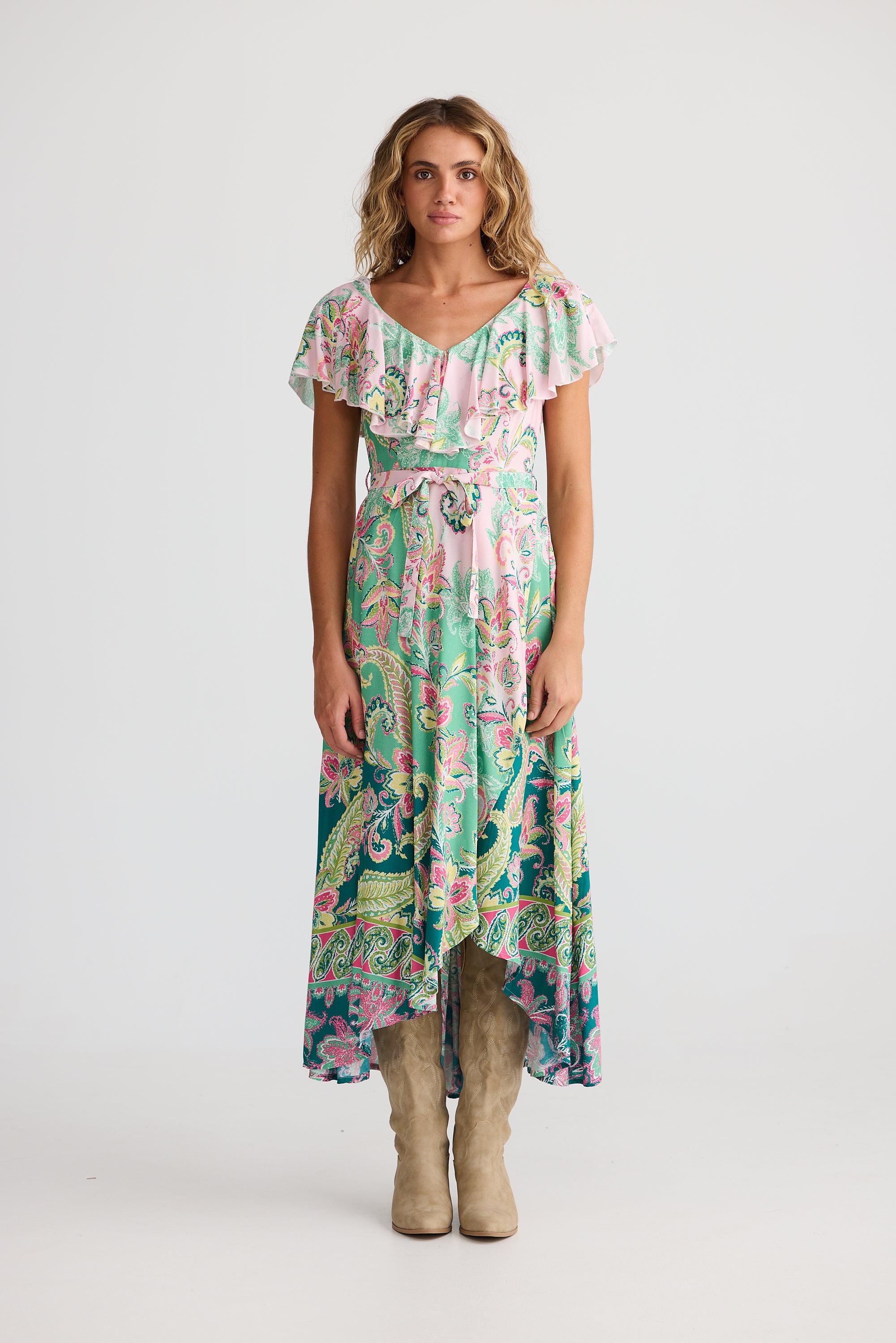 Talisman Rosa Frill Dress - Paisley Dream