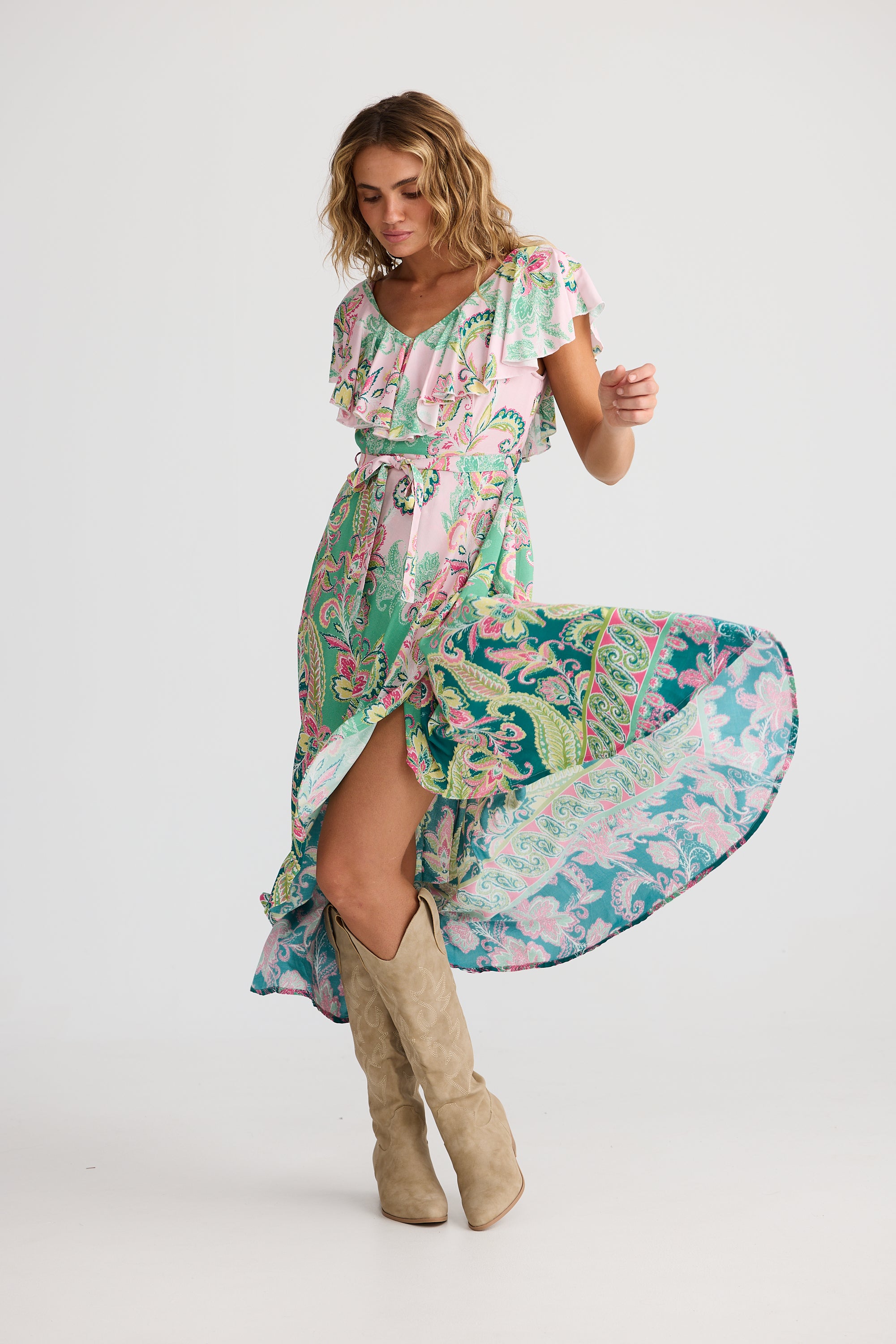 Talisman Rosa Frill Dress - Paisley Dream