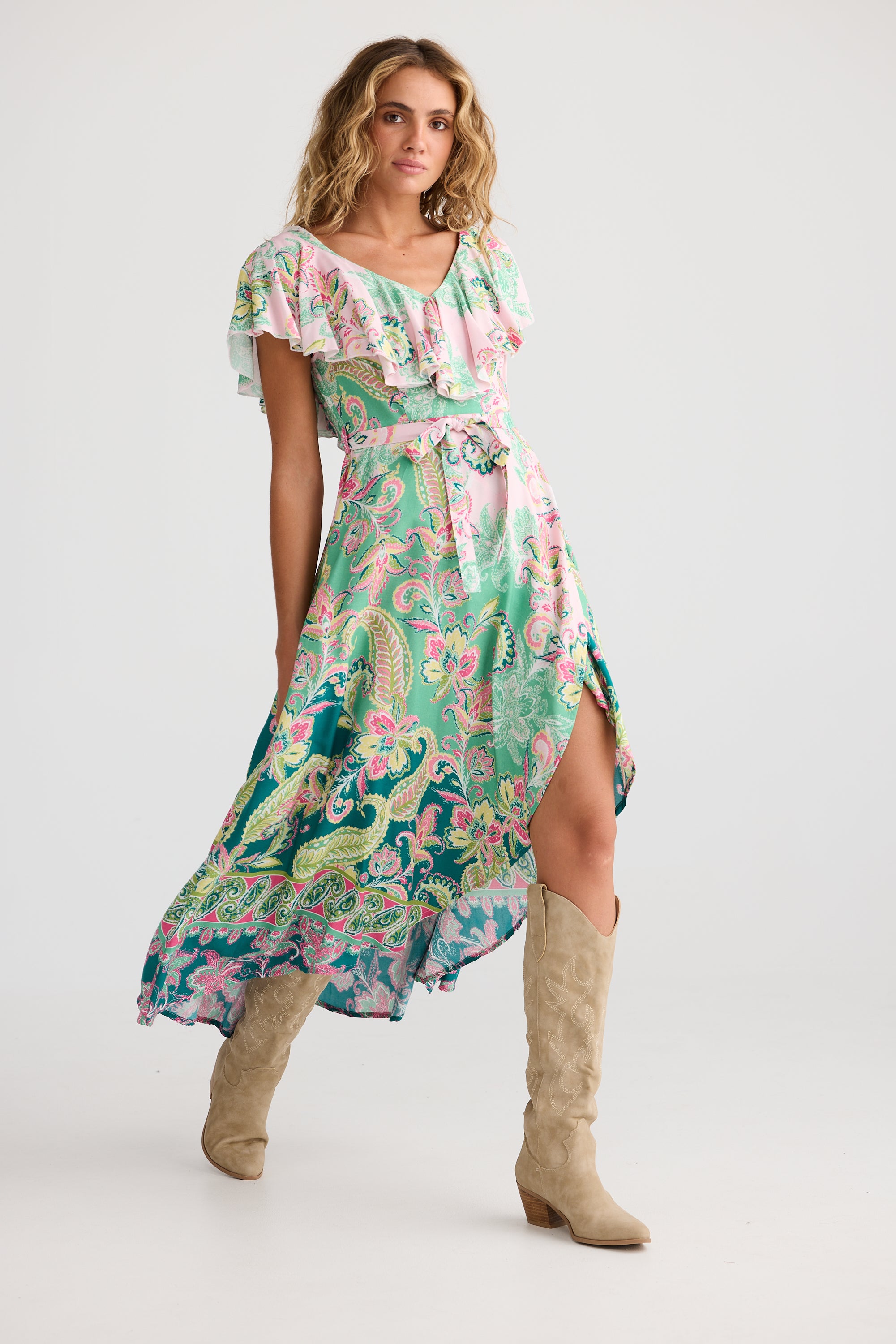 Talisman Rosa Frill Dress - Paisley Dream